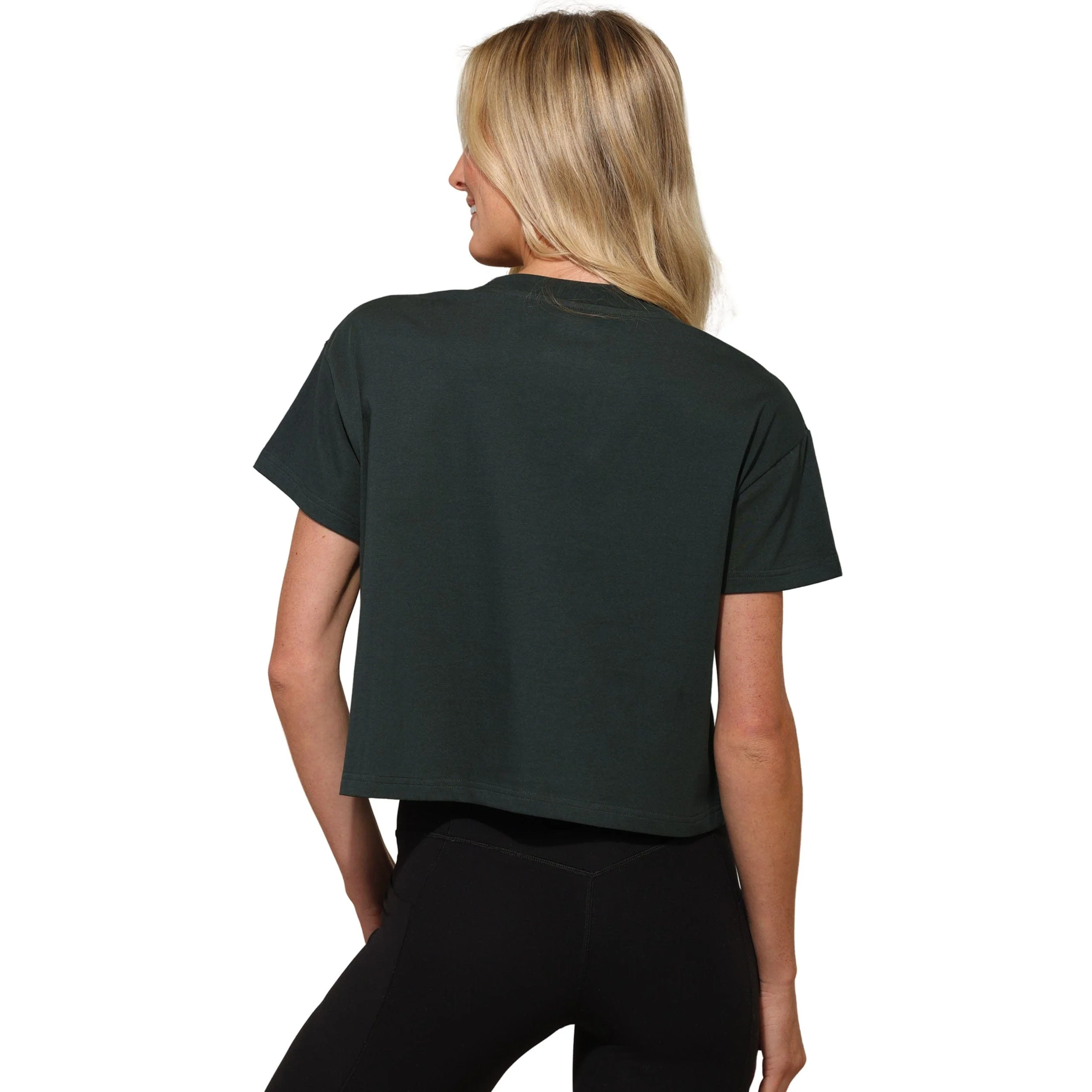 Green Bay Packers NFL Womens Rhinestone Logo Crop Top - Image 3