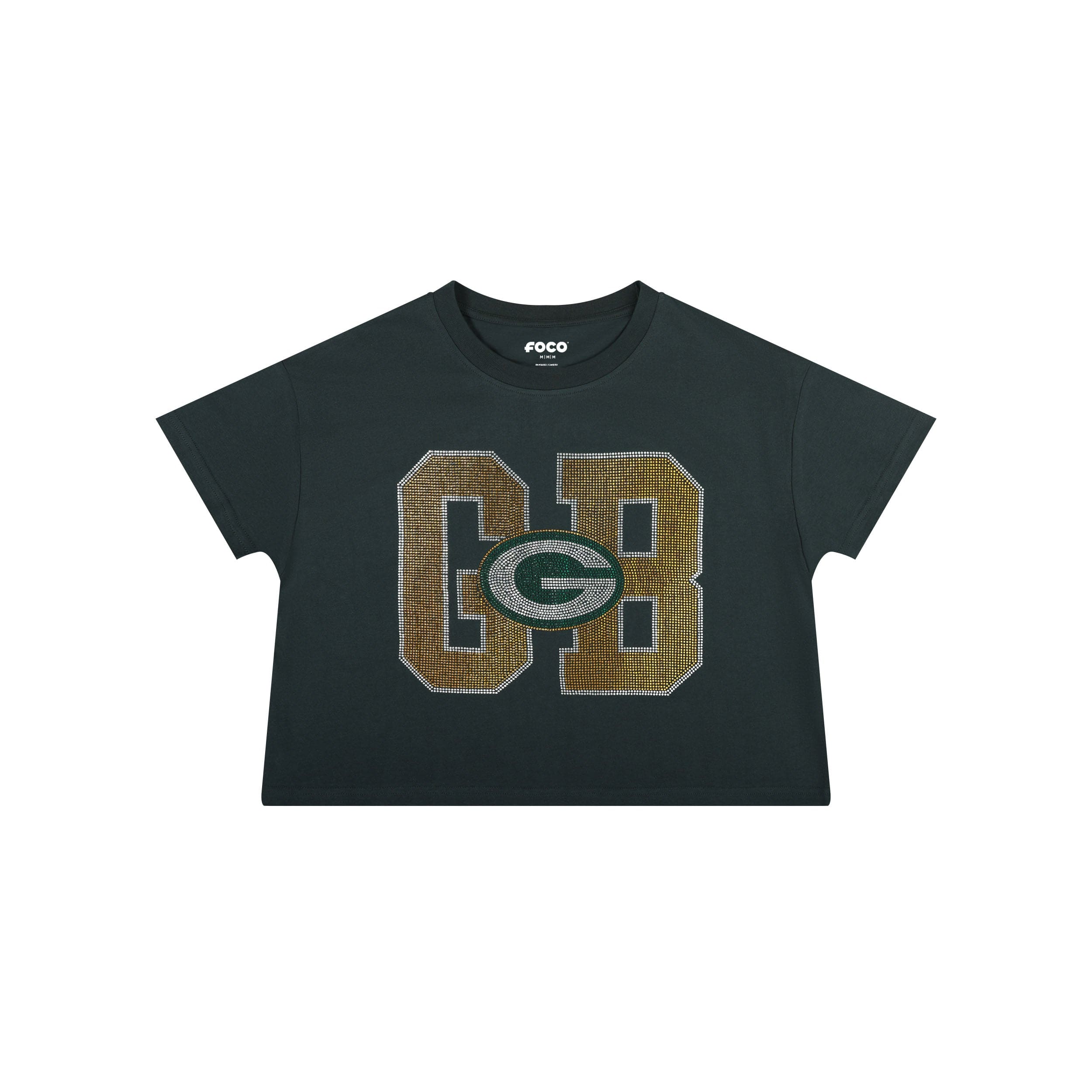 Green Bay Packers NFL Womens Rhinestone Logo Crop Top - Image 4
