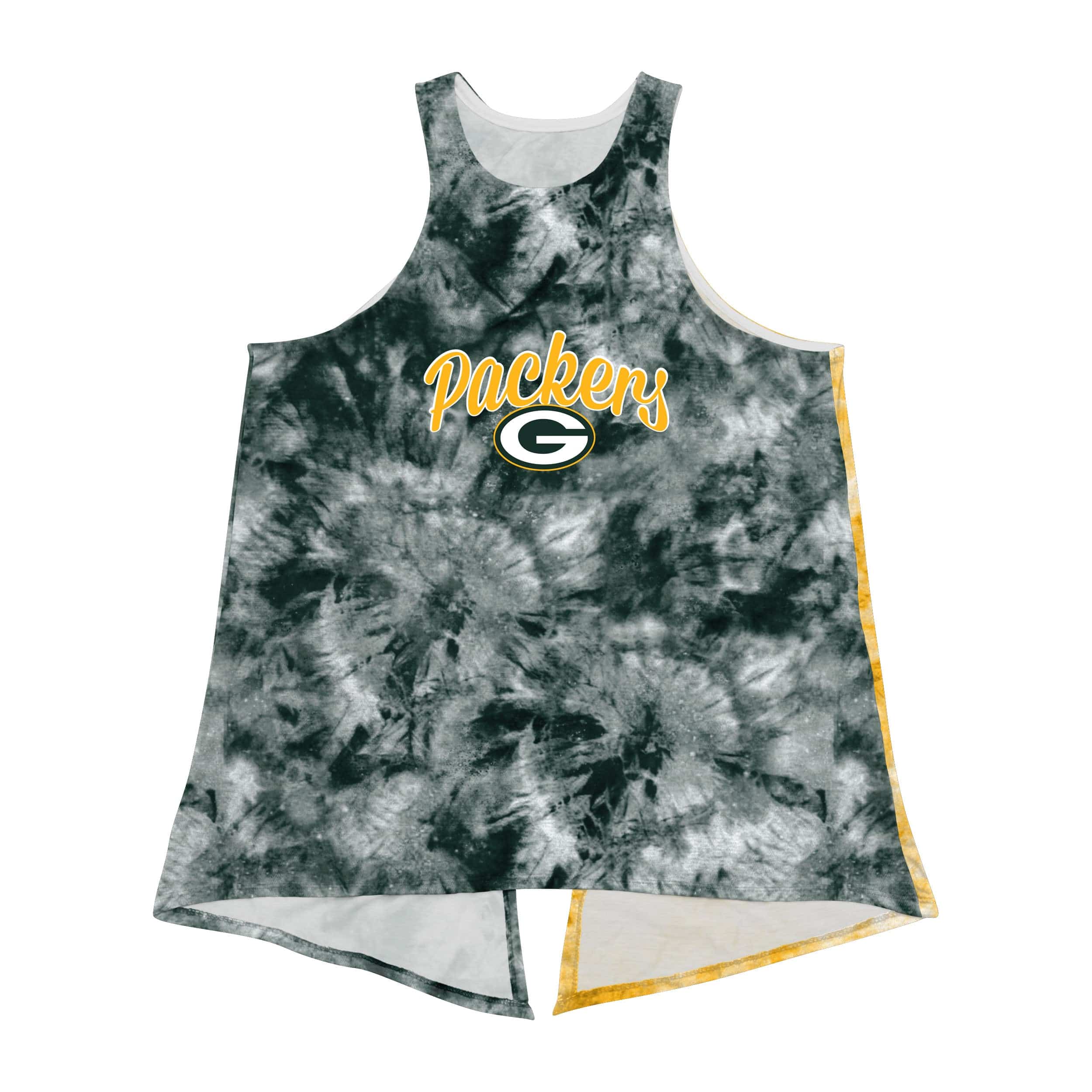 Green Bay Packers NFL Womens Script Wordmark Tie-Dye Tie-Breaker Sleeveless Top - Image 3