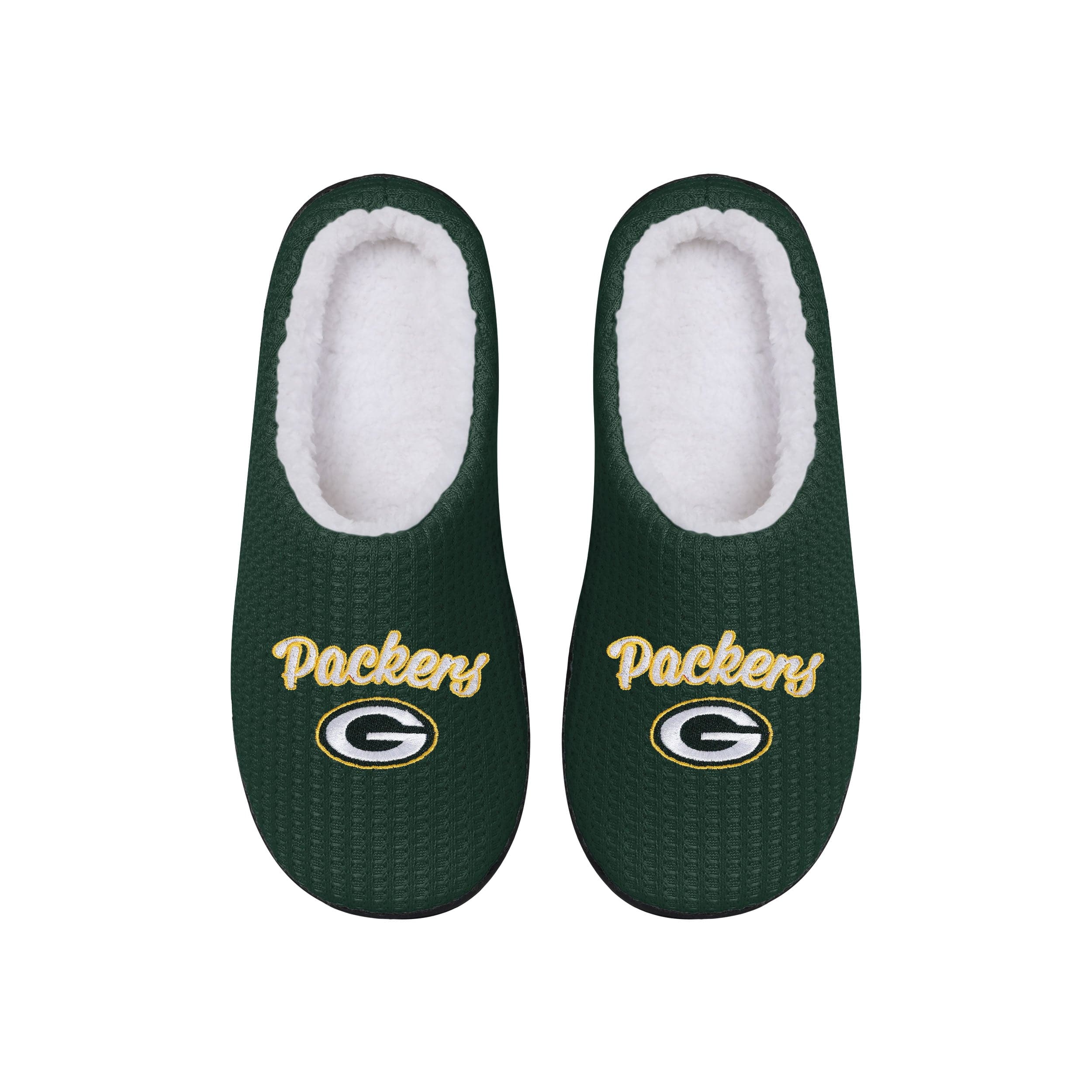 Green Bay Packers NFL Womens Sherpa Lined Memory Foam Slippers - Image 3