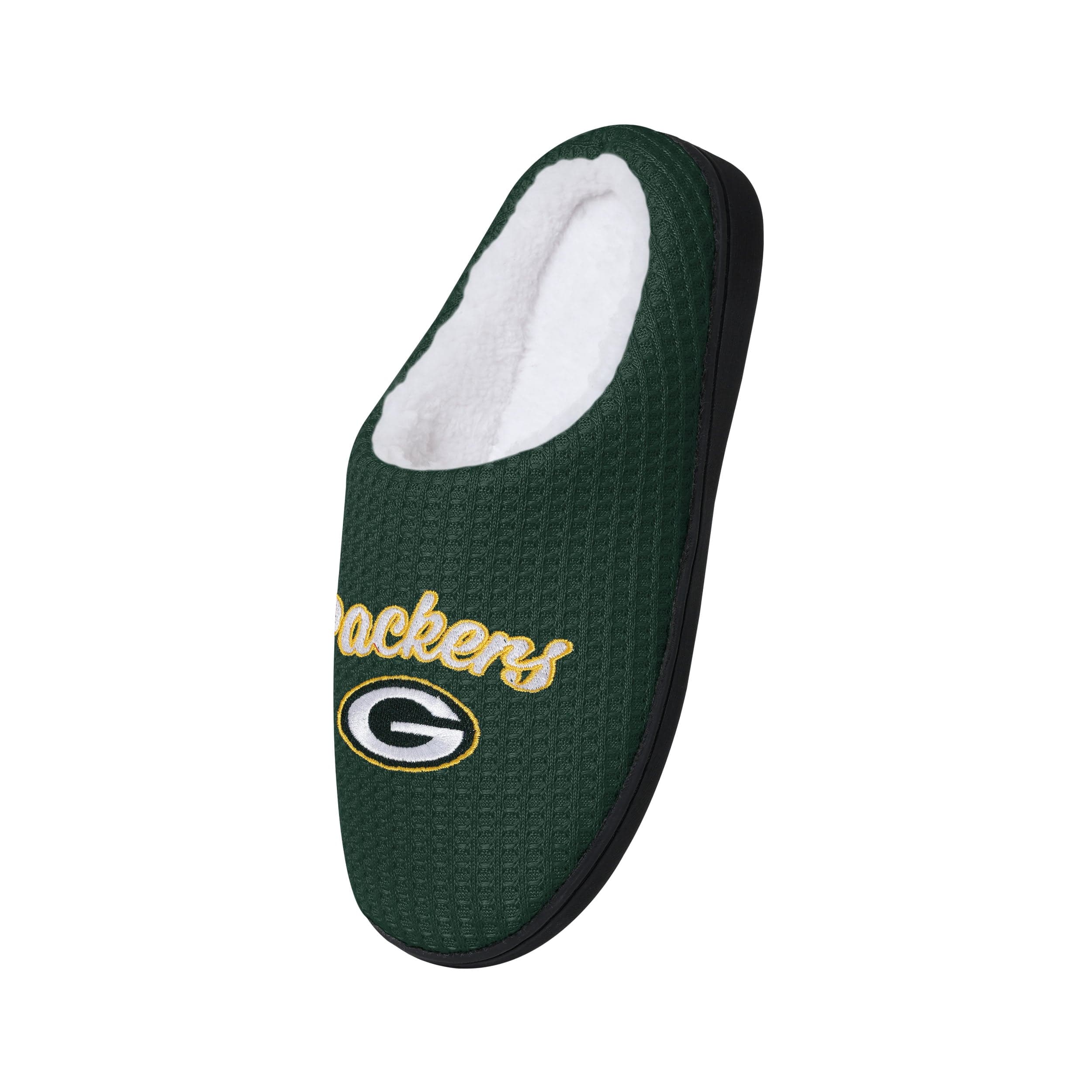 Green Bay Packers NFL Womens Sherpa Lined Memory Foam Slippers - Image 4