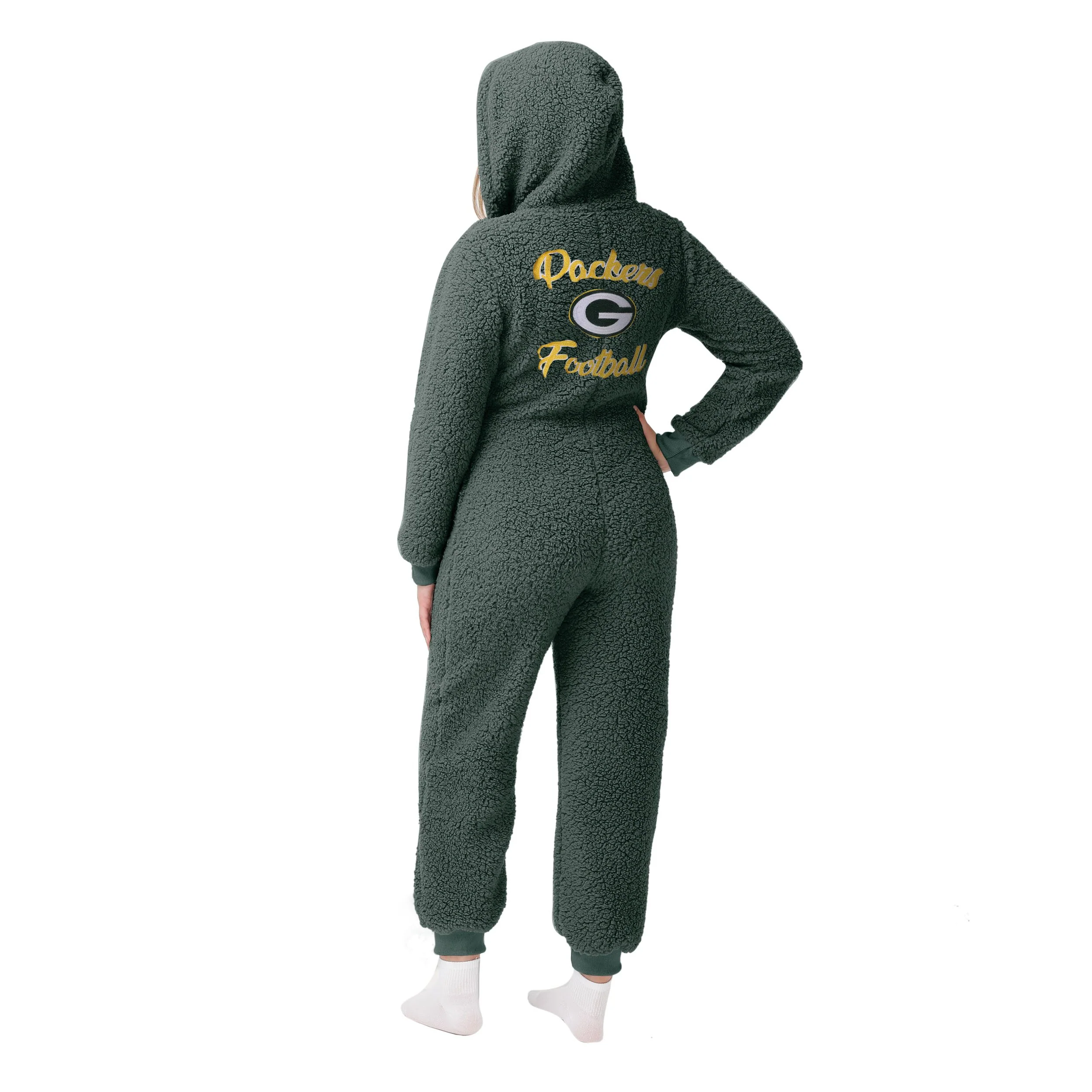 Green Bay Packers NFL Womens Sherpa One Piece Pajamas - Image 4