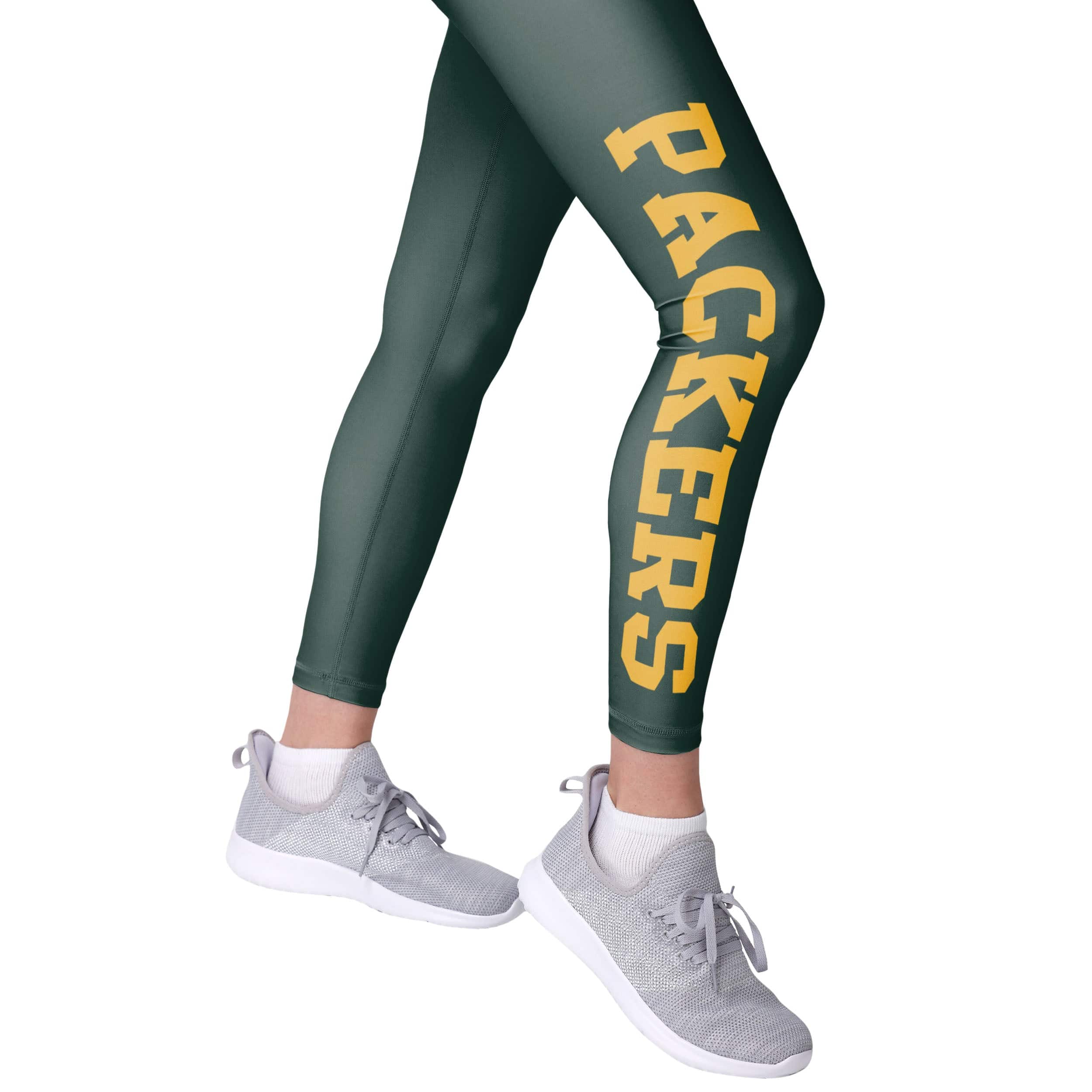 Green Bay Packers NFL Womens Solid Big Wordmark Leggings - Image 4
