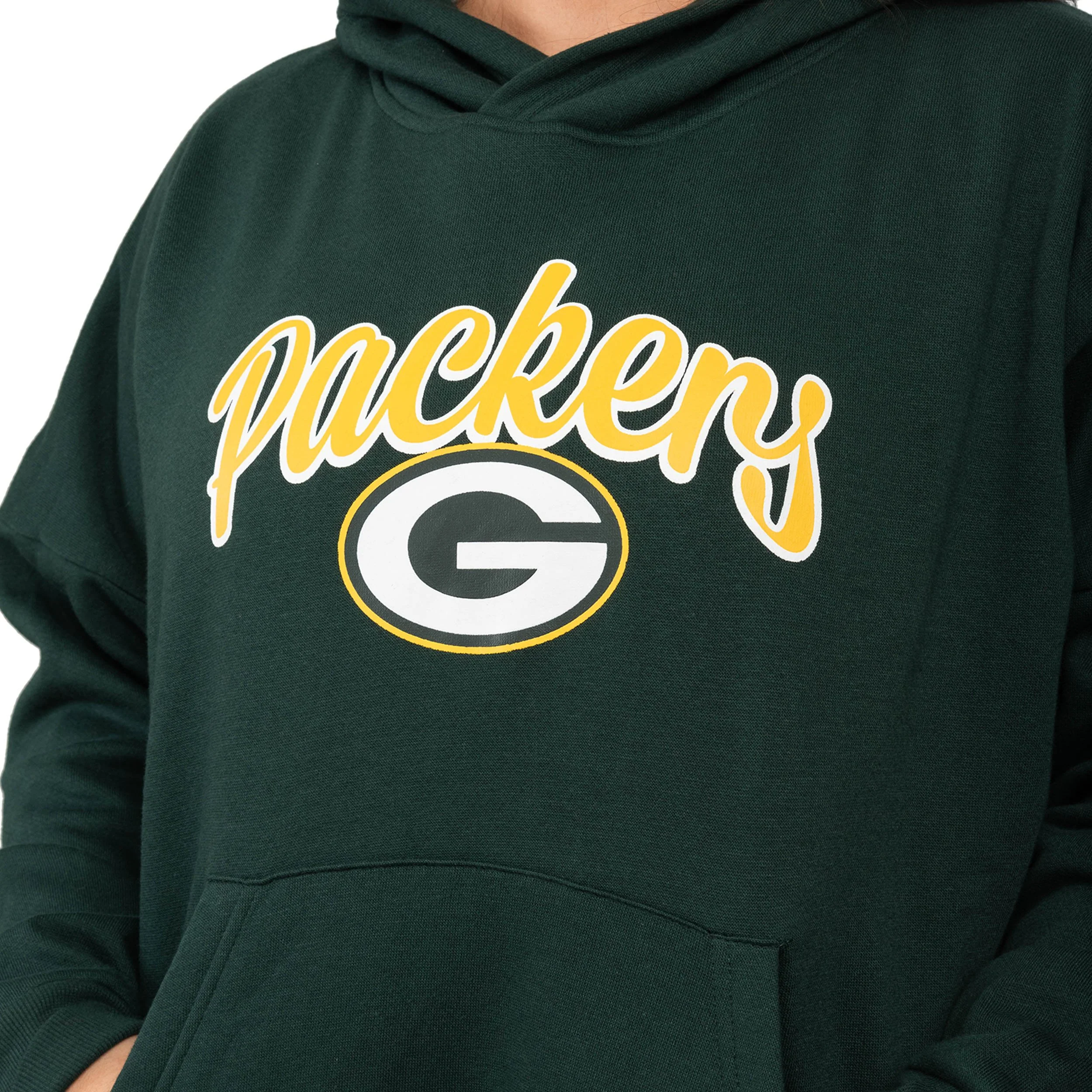 Green Bay Packers NFL Womens Solid Oversized Hoodie - Image 3