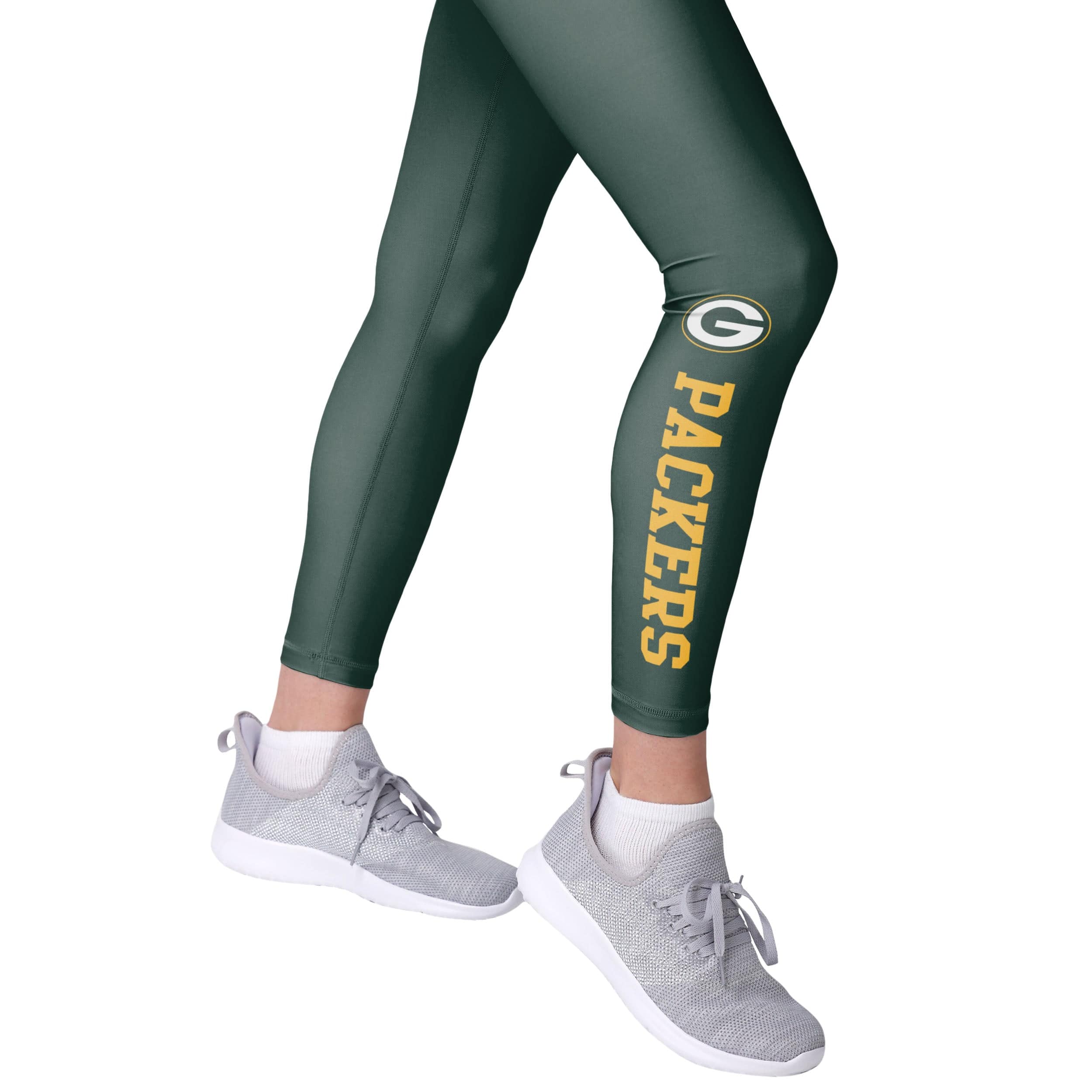 Green Bay Packers NFL Womens Solid Wordmark Leggings - Image 4