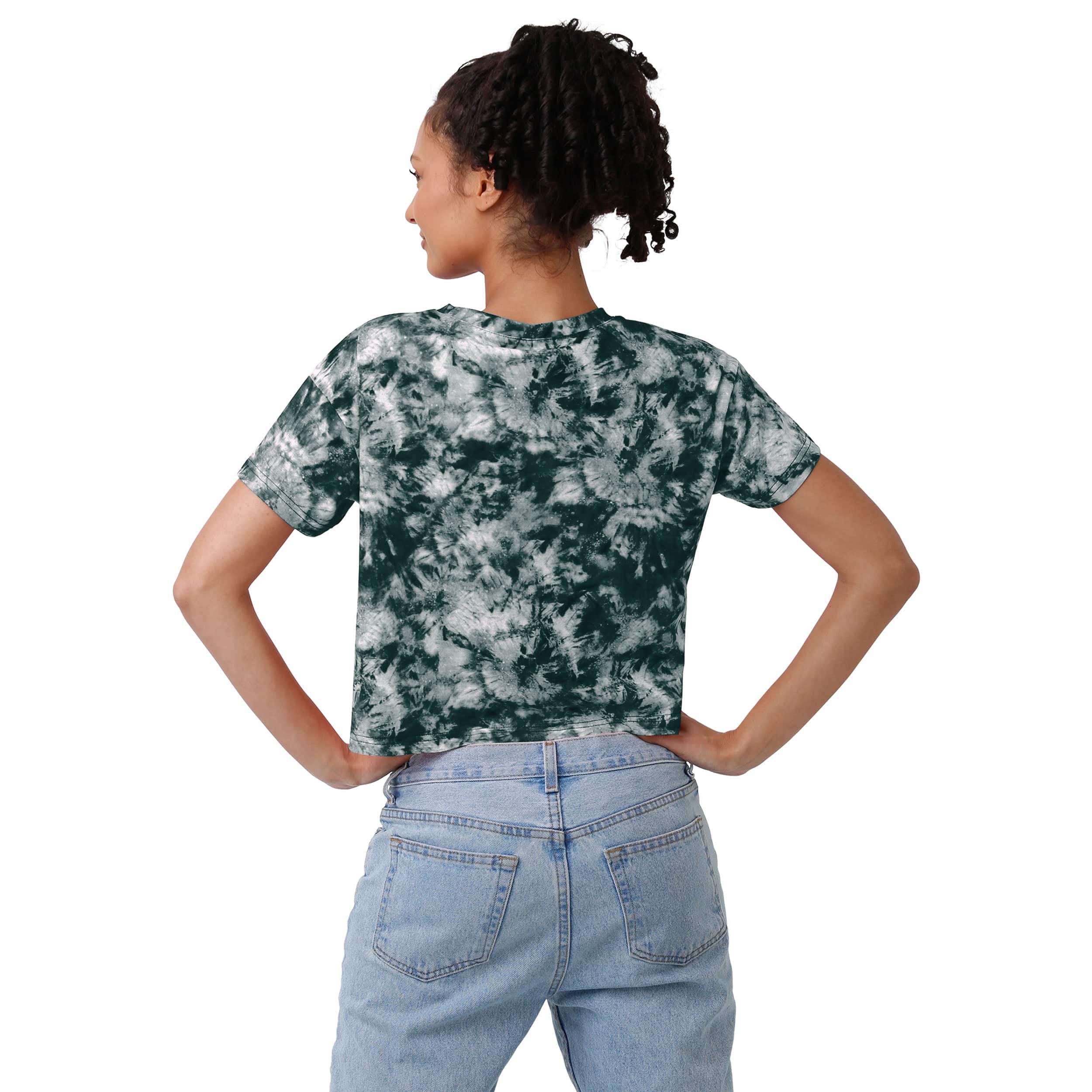 Green Bay Packers NFL Womens Tie-Dye Big Logo Crop Top - Image 2