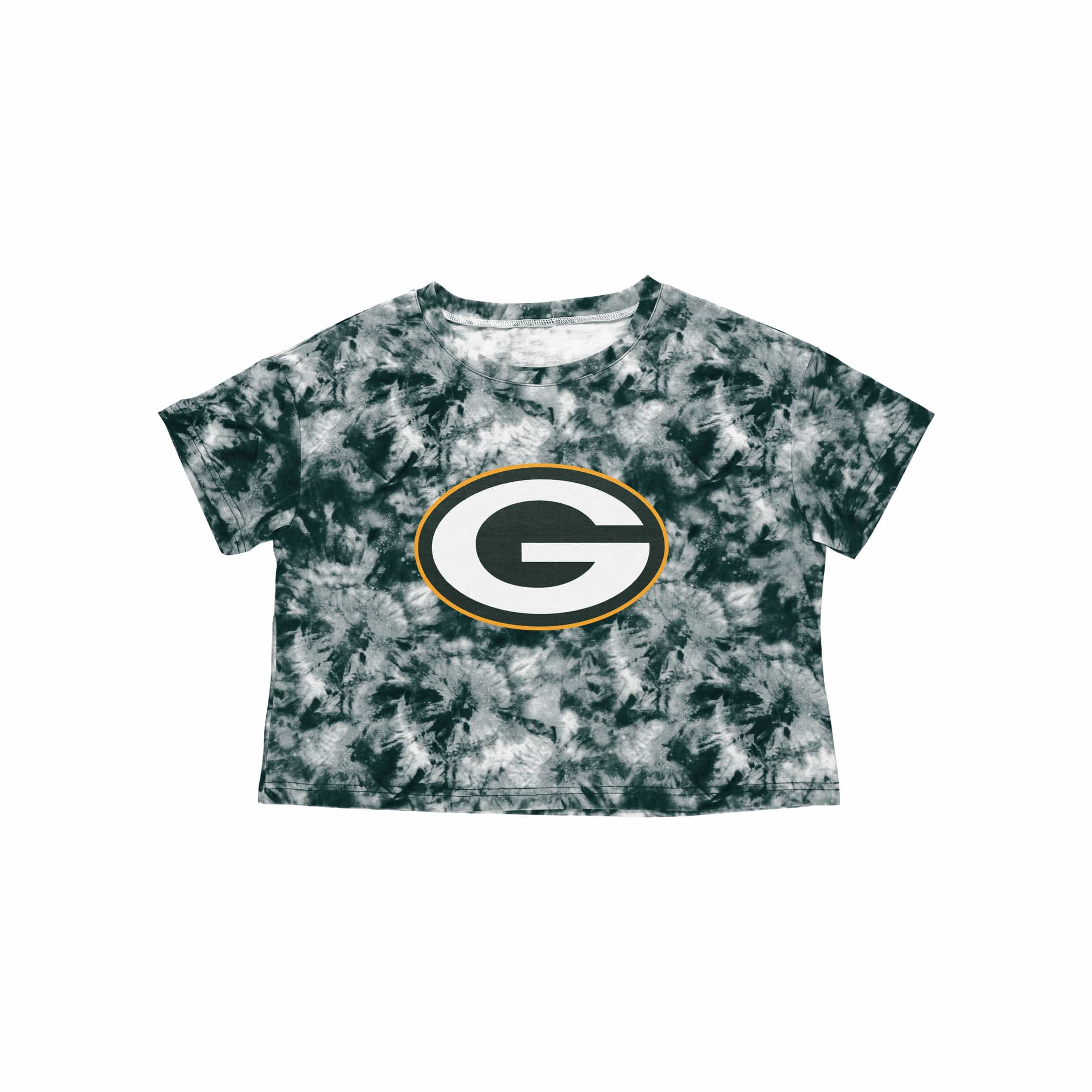 Green Bay Packers NFL Womens Tie-Dye Big Logo Crop Top - Image 3