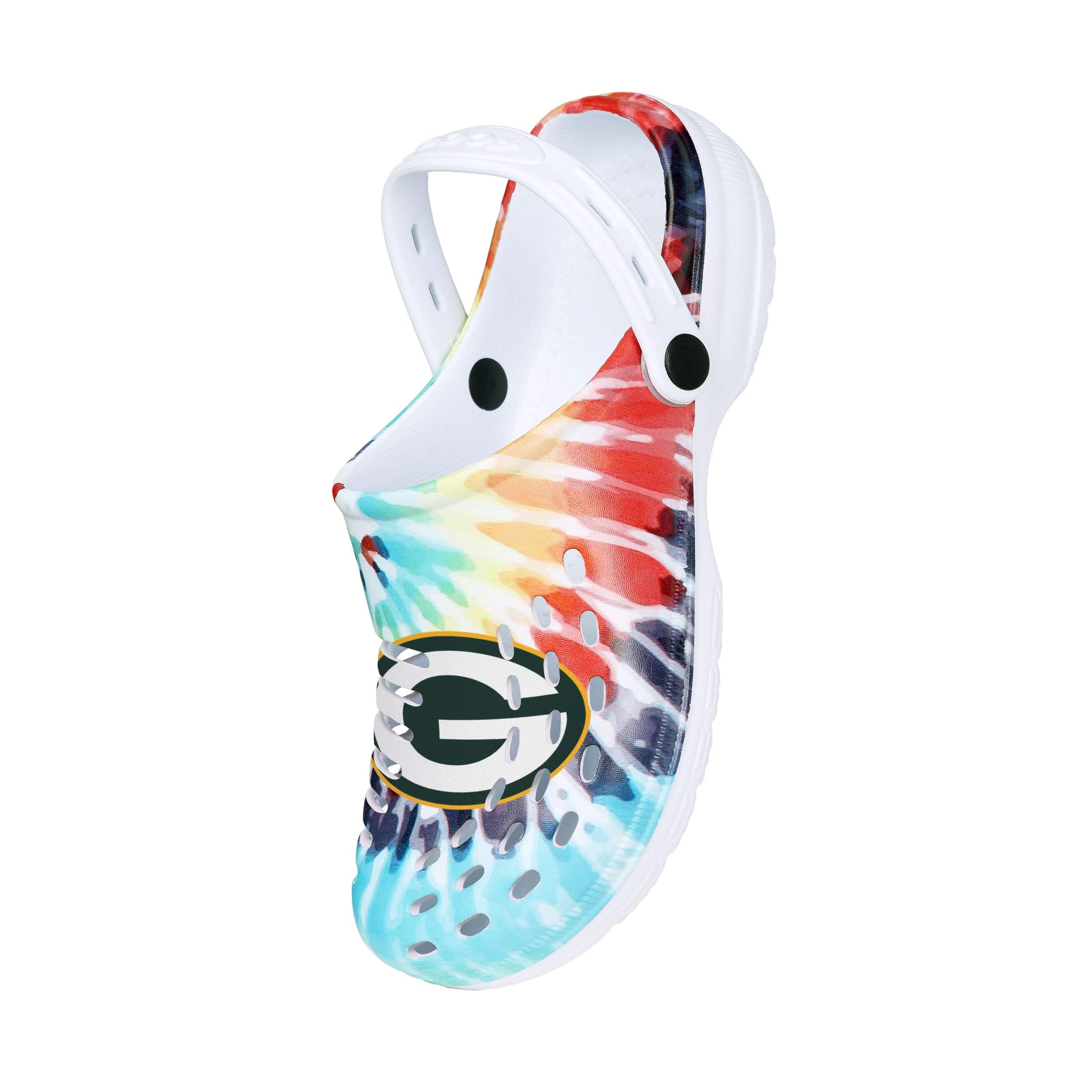 Green Bay Packers NFL Womens Tie-Dye Clog With Strap - Image 3