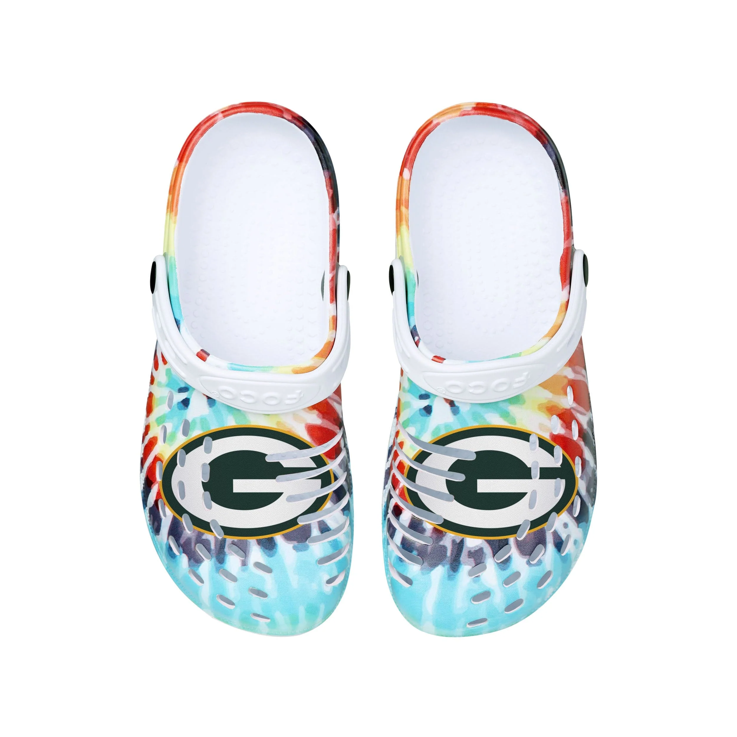Green Bay Packers NFL Womens Tie-Dye Clog With Strap - Image 4