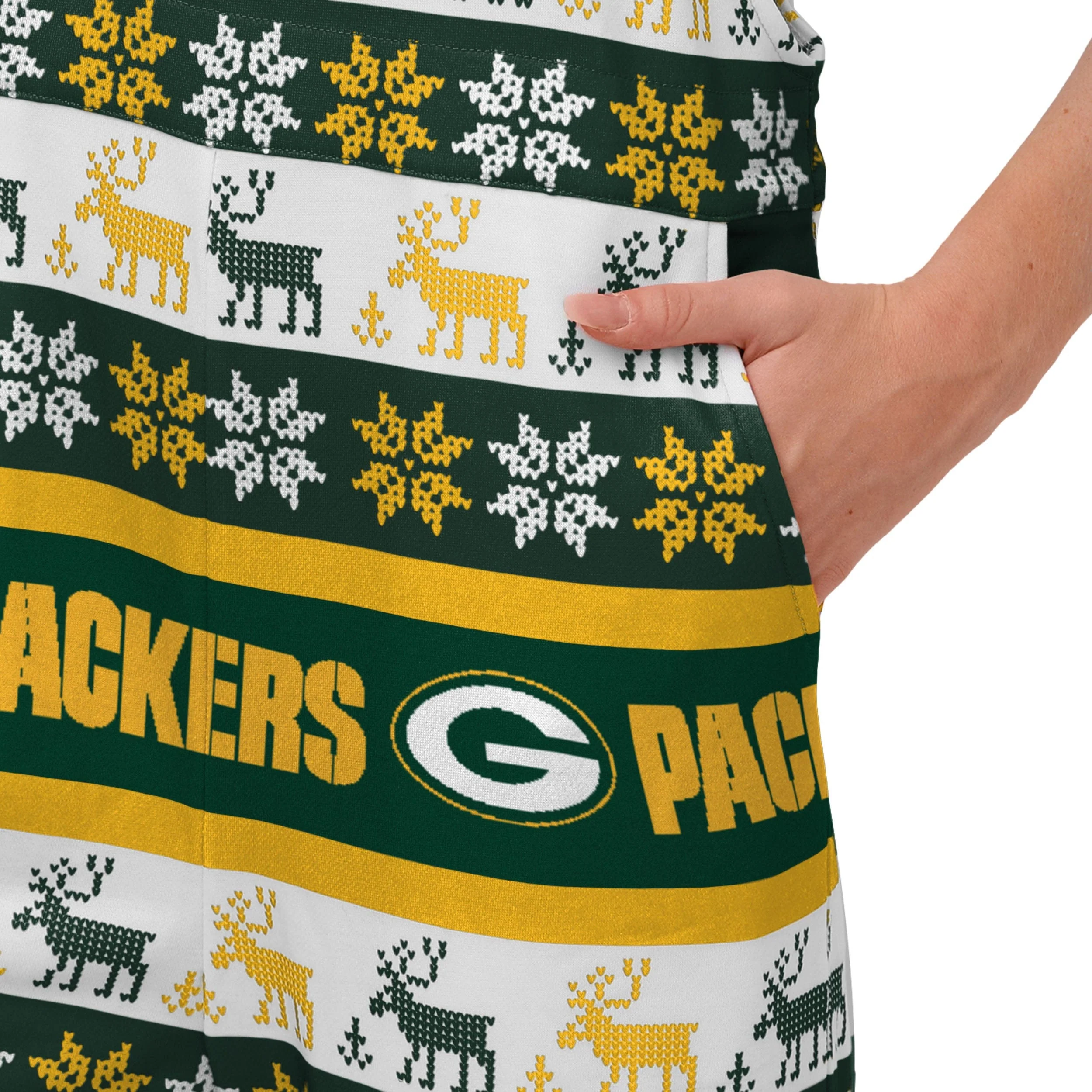 Green Bay Packers NFL Womens Ugly Home Gating Bib Overalls - Image 5
