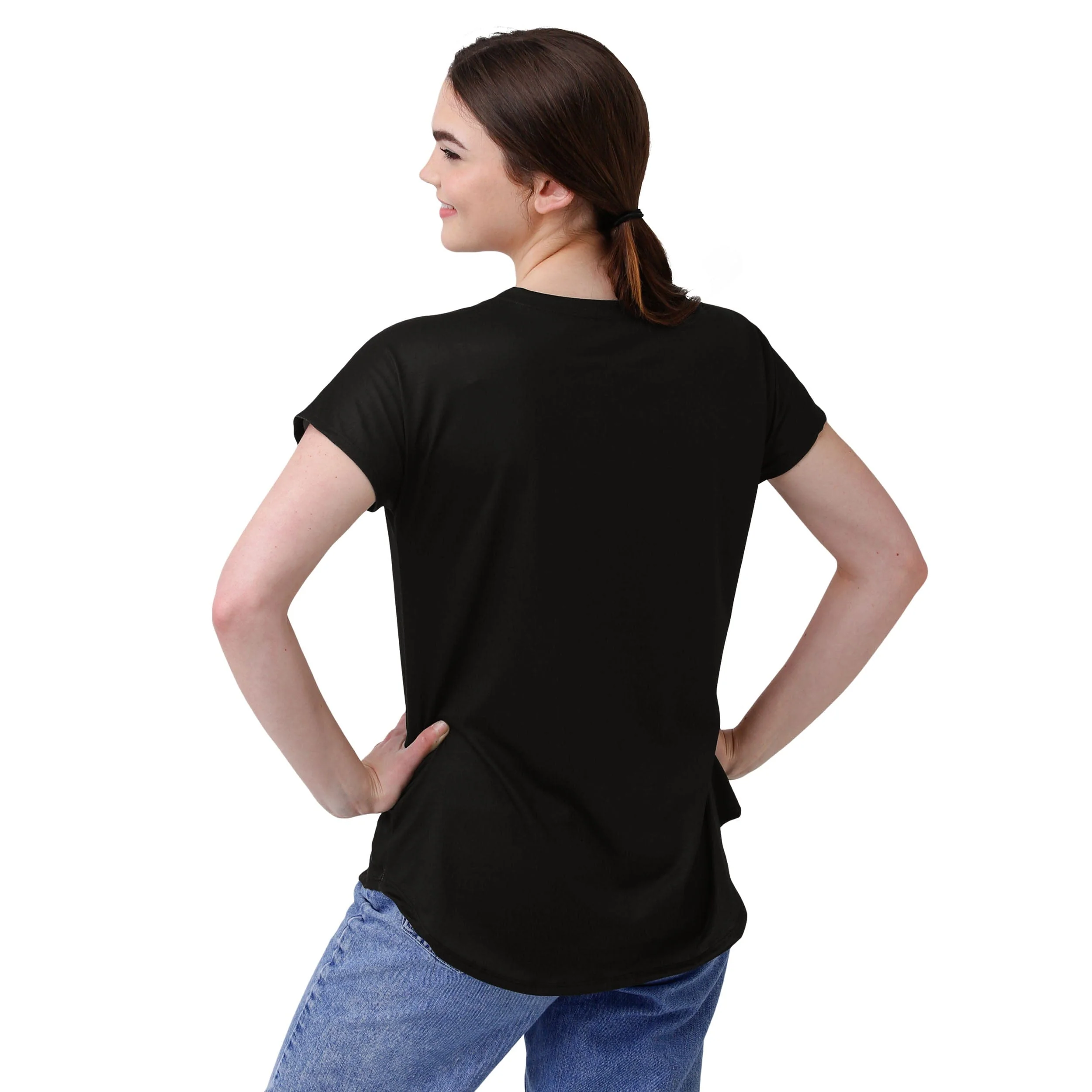 Green Bay Packers NFL Womens Wordmark Black Tunic Top - Image 2