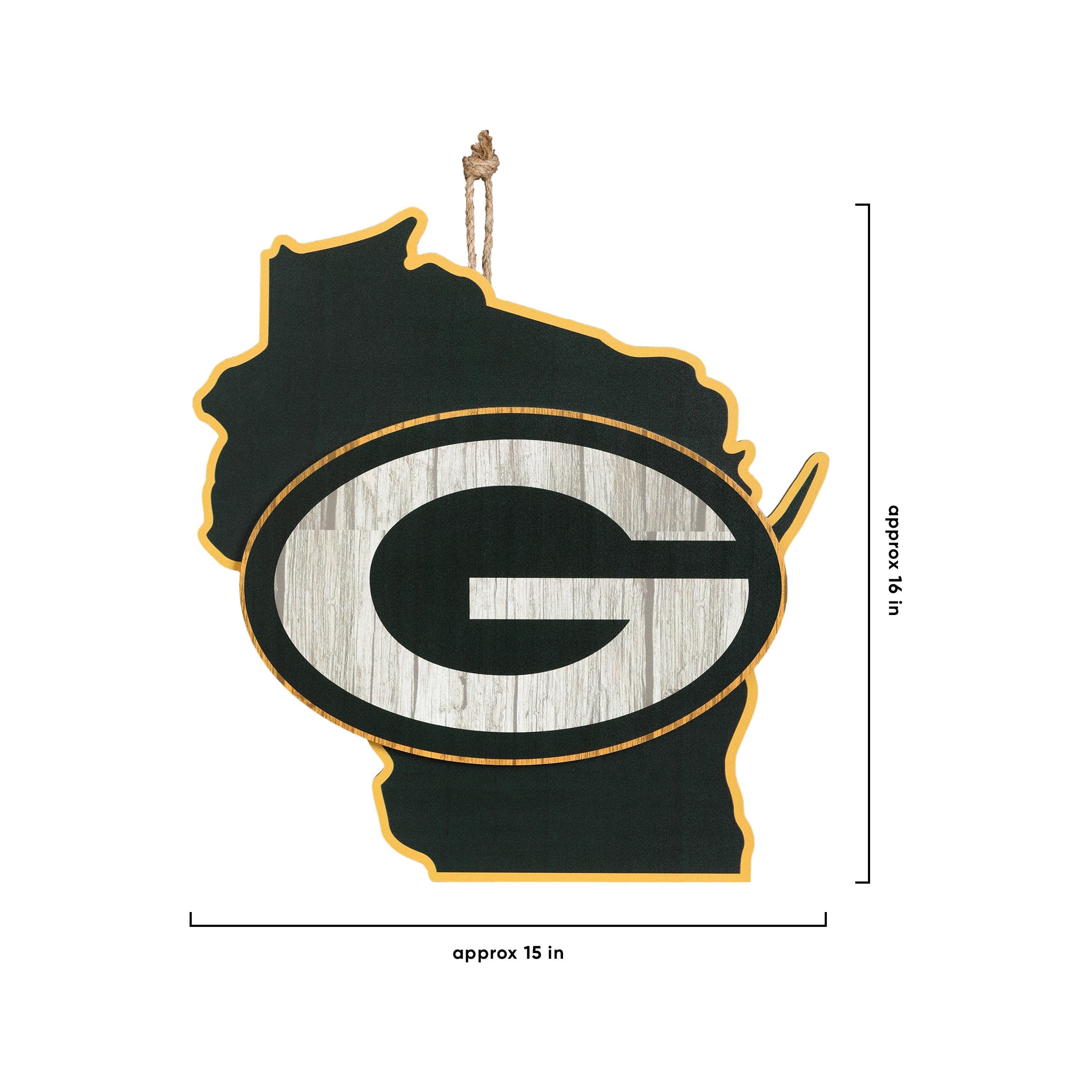 Green Bay Packers NFL Wood State Sign - Image 5
