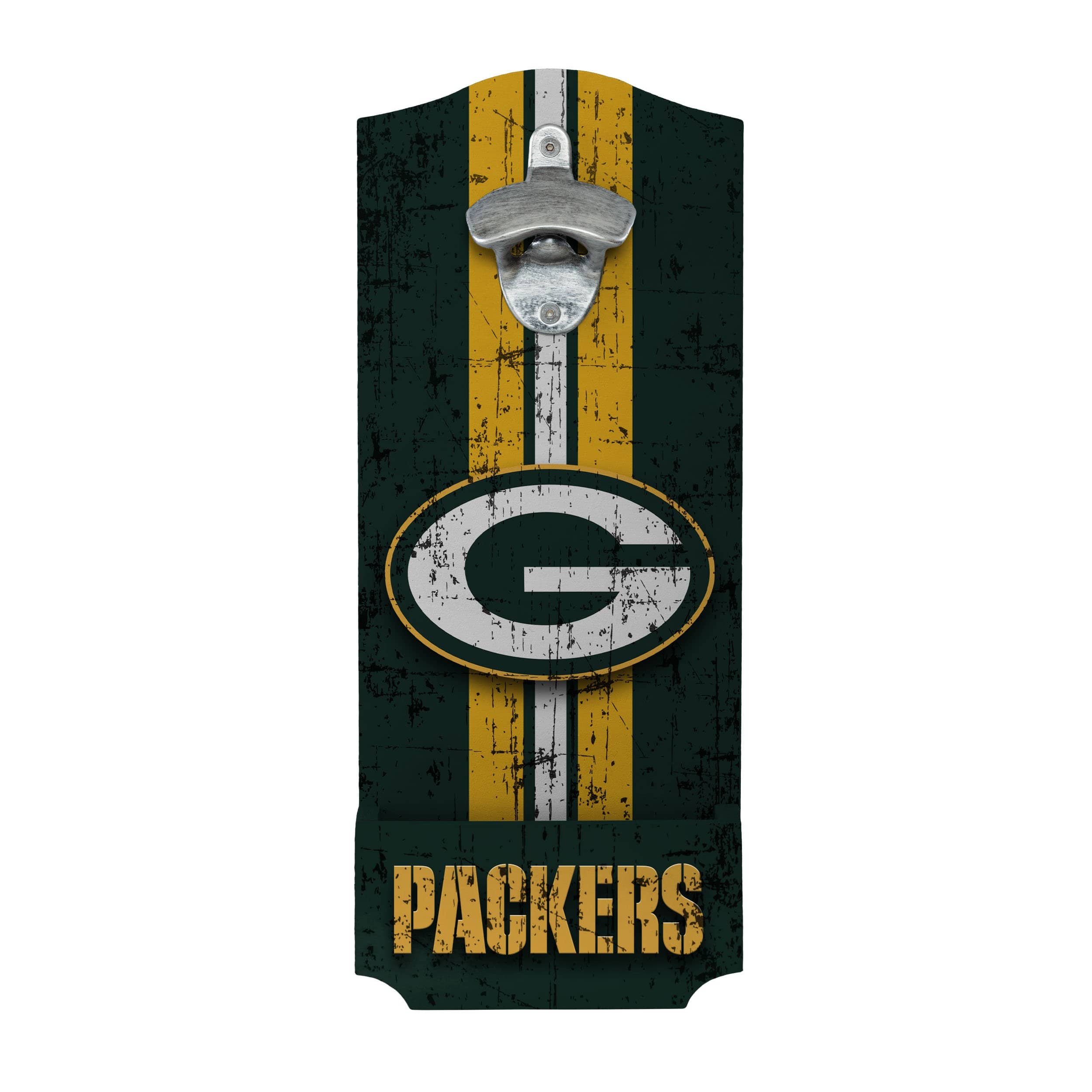 Green Bay Packers NFL Wooden Bottle Cap Opener Sign - Image 2