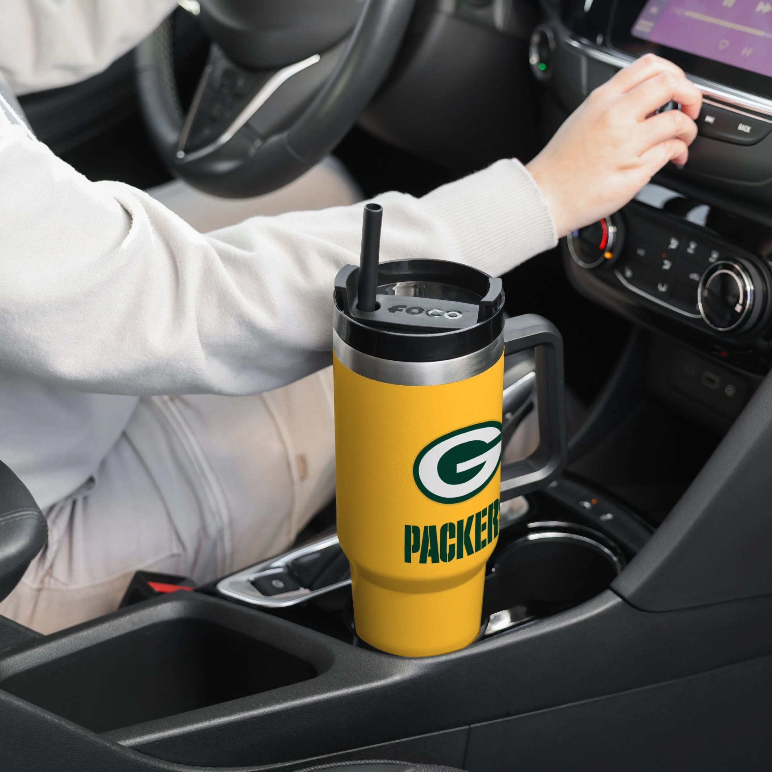 Green Bay Packers NFL Yellow 40 oz XL Tumbler - Image 4