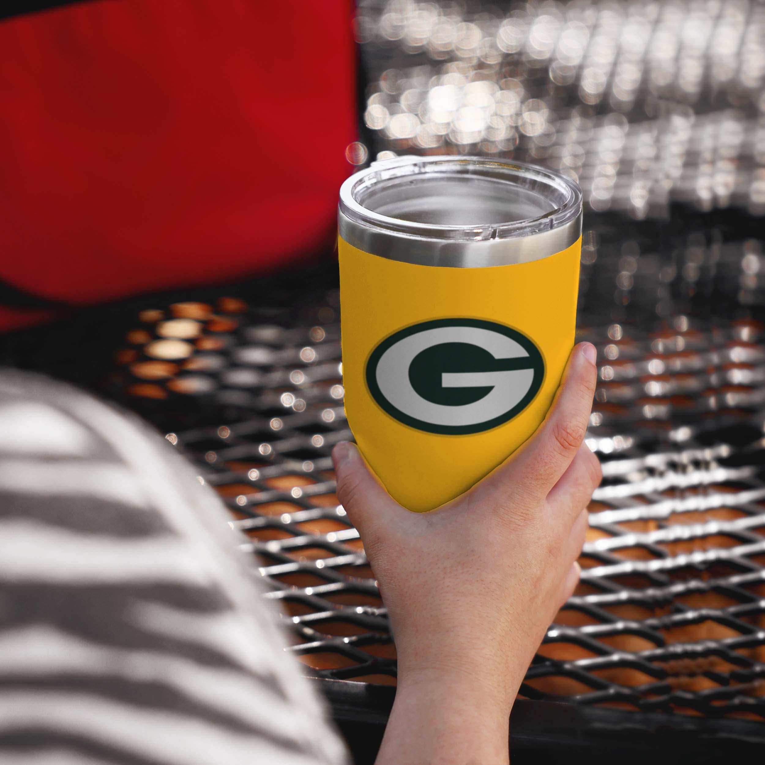 Green Bay Packers NFL Yellow Team Logo 30 oz Tumbler - Image 2