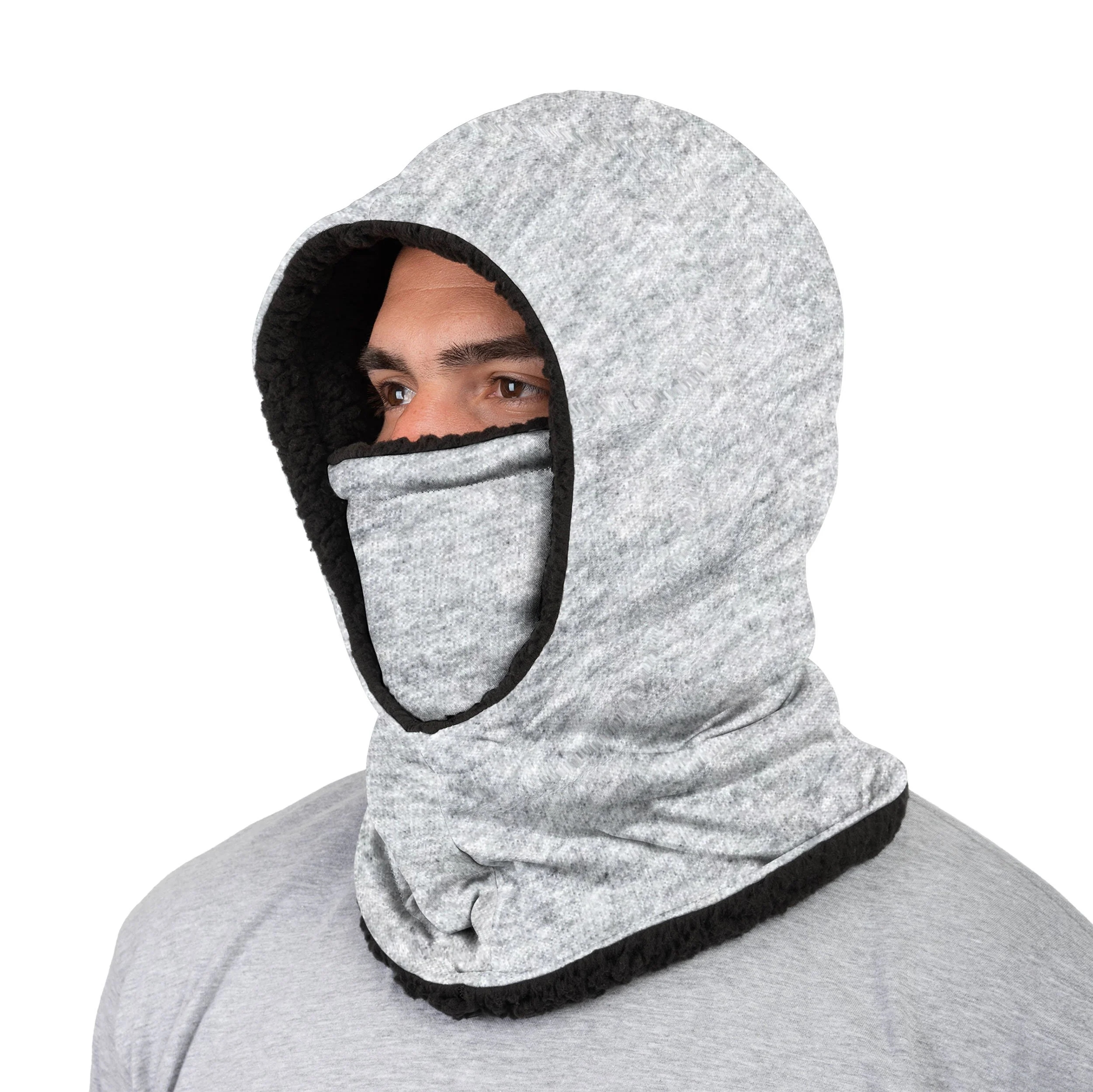 Heather Grey Hooded Gaiter Scarf - Image 2