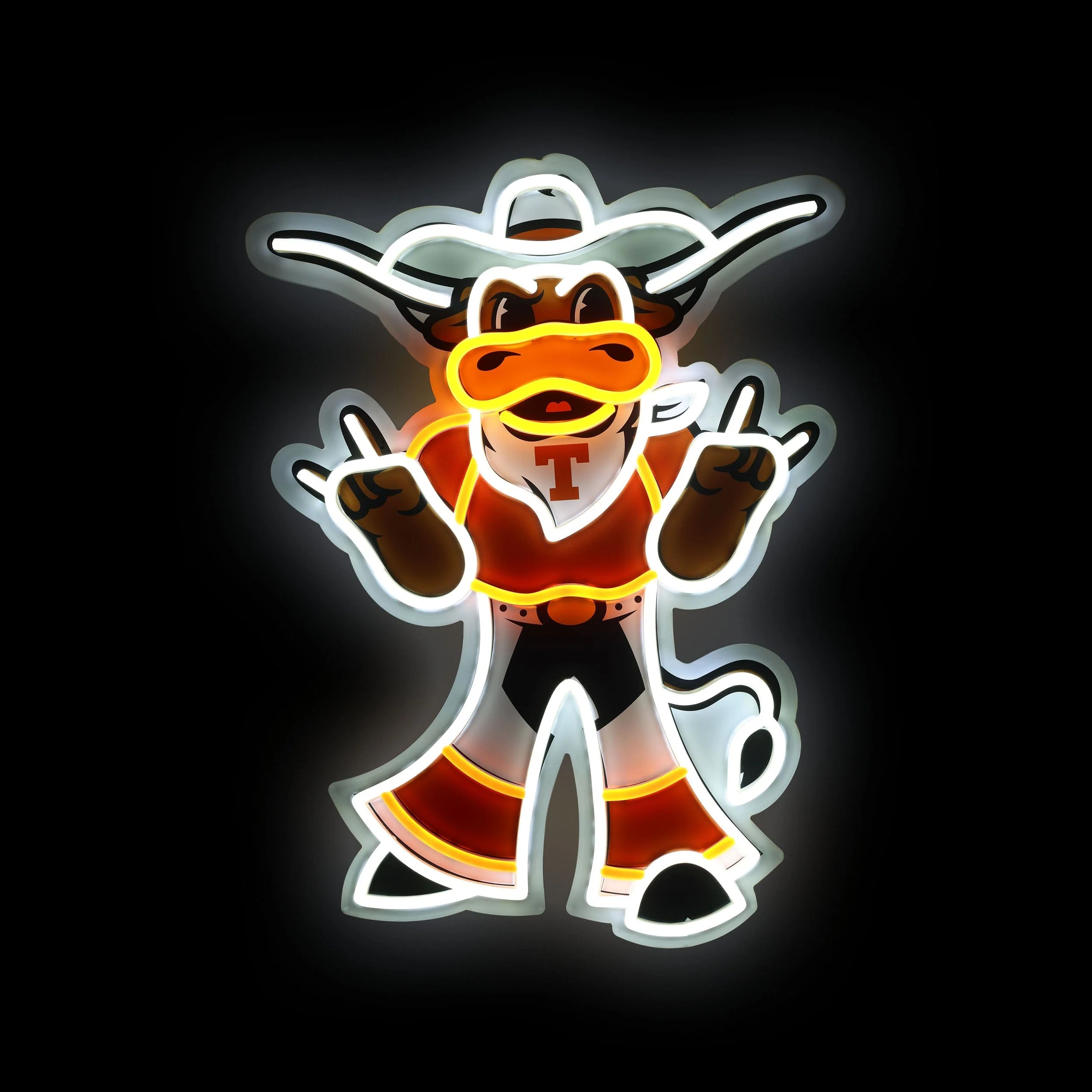 Hook 'Em Texas Longhorn LED Neon Light Up Mascot Sign - Image 2