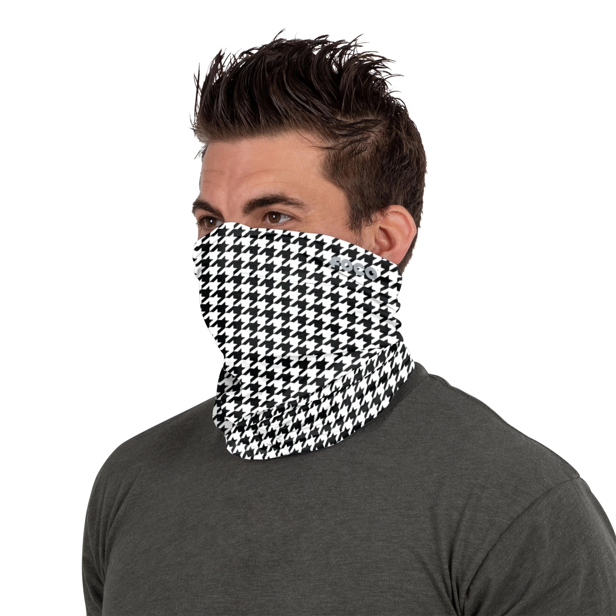Houndstooth Brushed Polyester Gaiter Scarf - Image 3