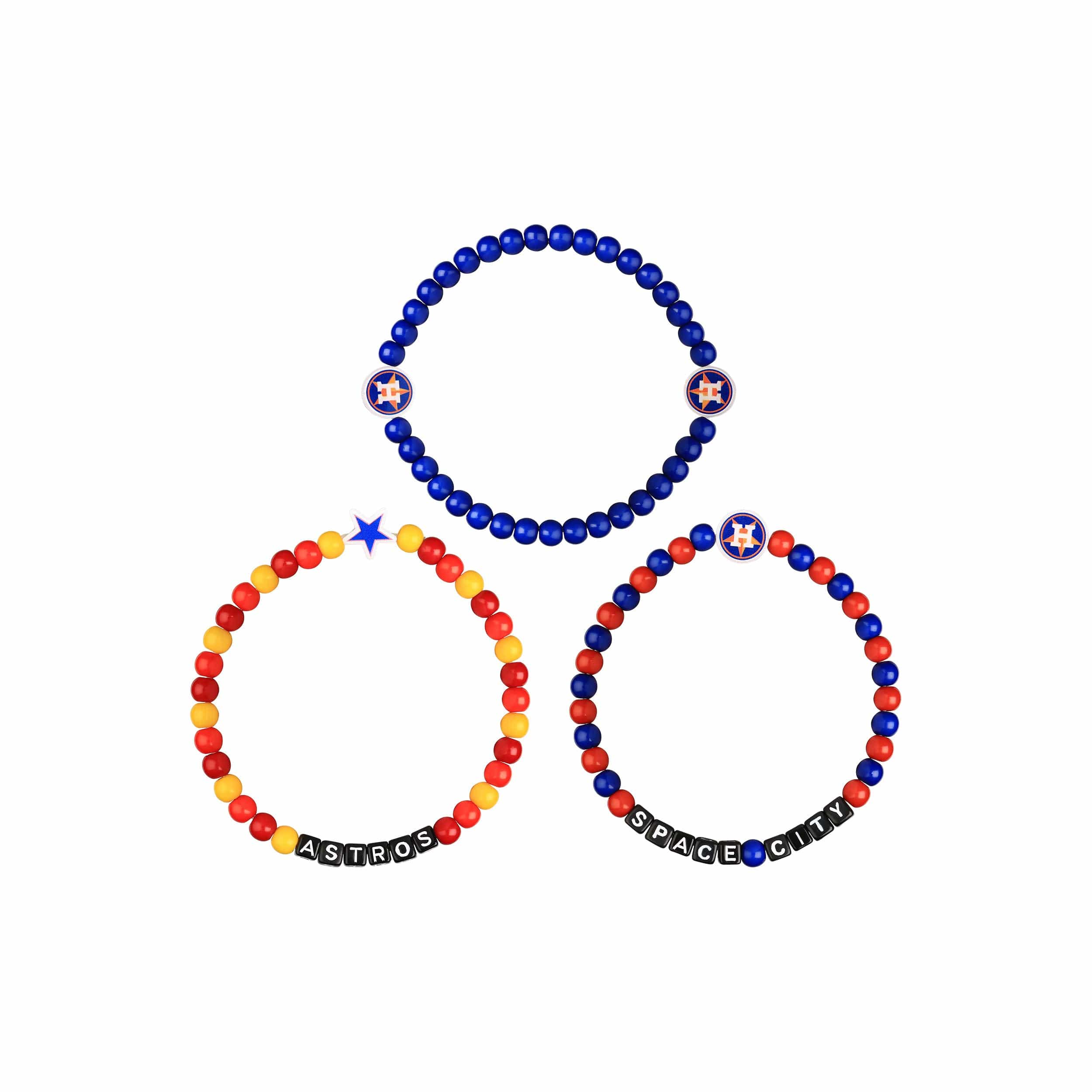 Houston Astros MLB 3 Pack Beaded Friendship Bracelet - Image 3