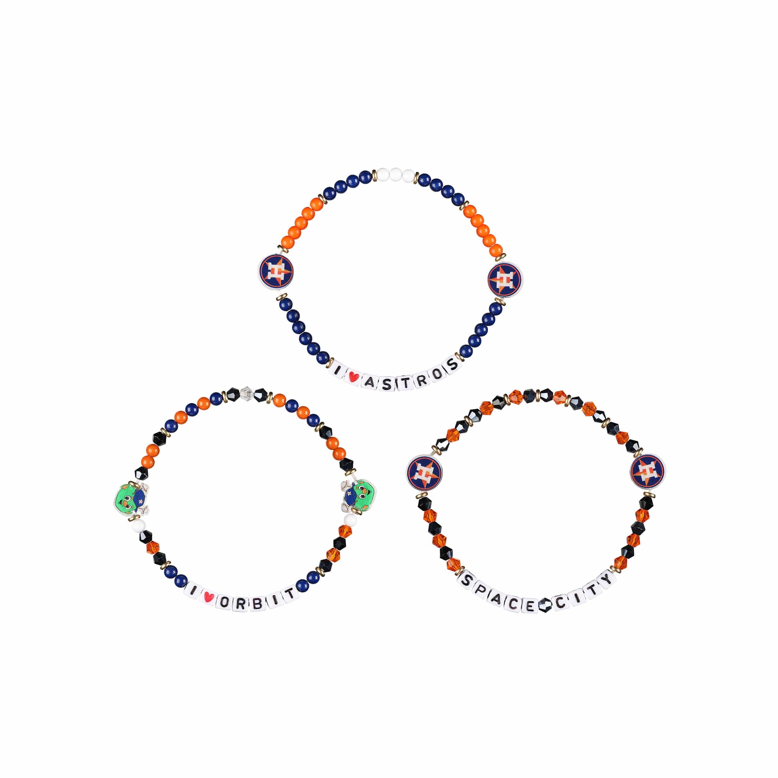 Houston Astros MLB 3 Pack Friendship Bracelet - Image 3