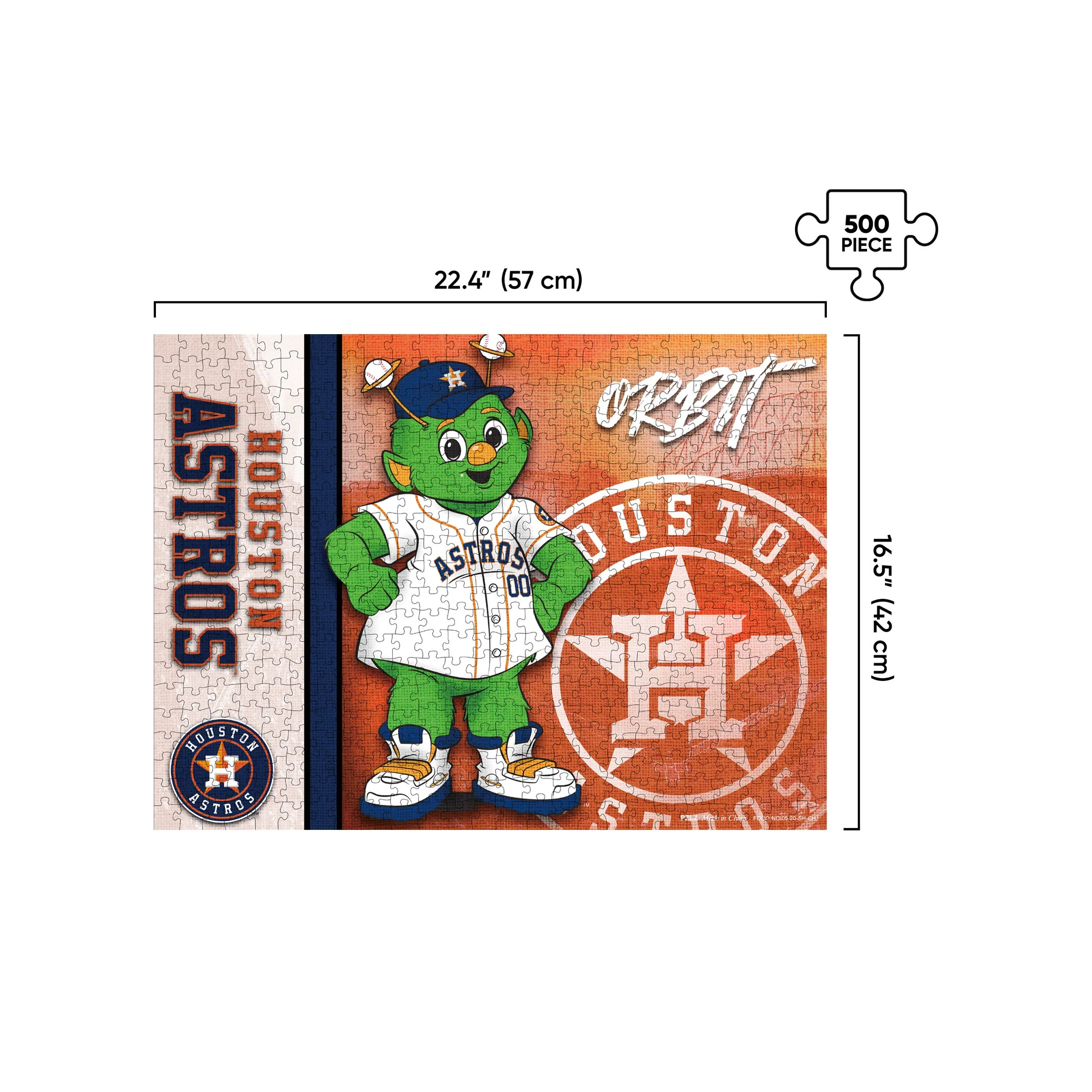 Houston Astros MLB Big Logo 500 Piece Jigsaw Puzzle PZLZ - Orbit - Image 2