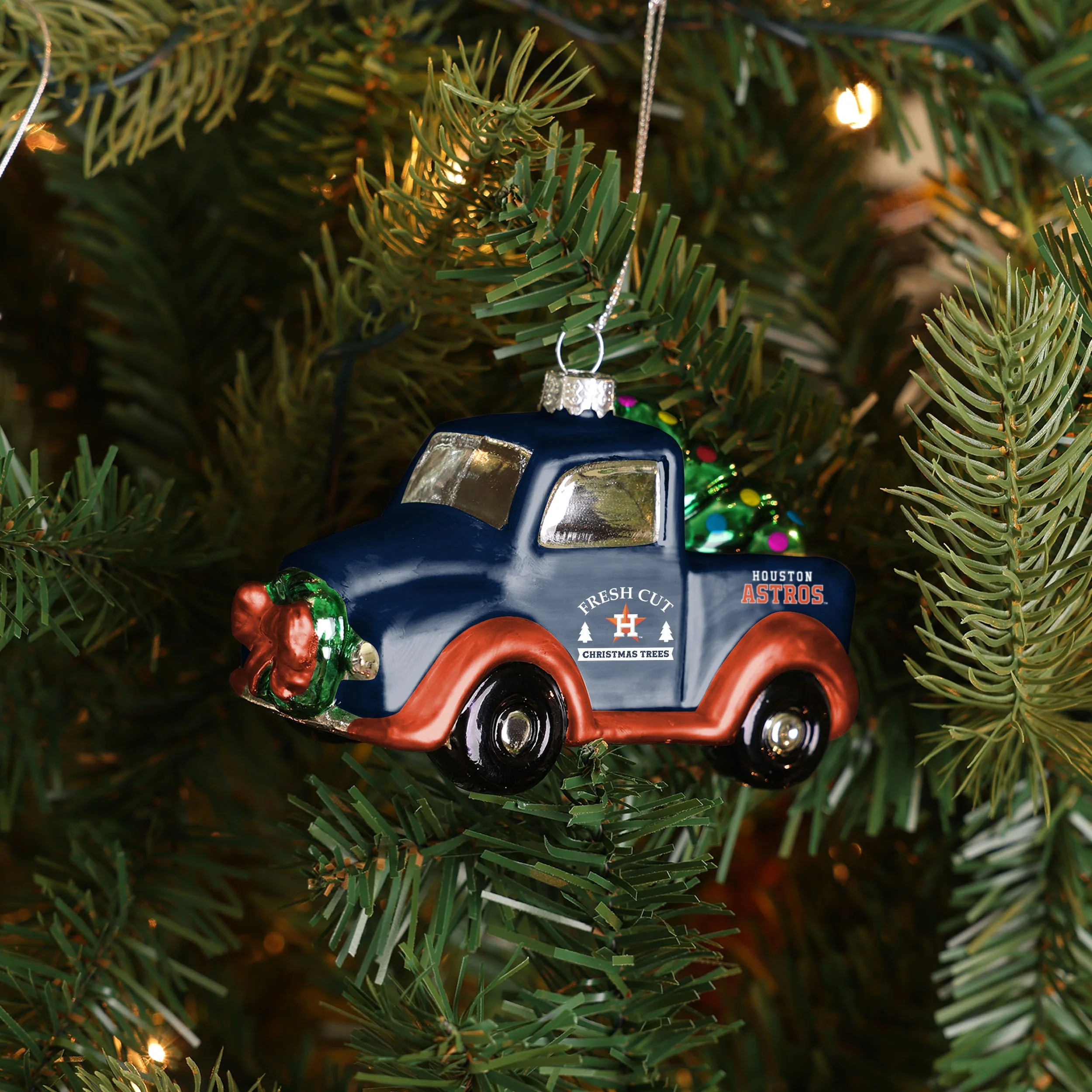 Houston Astros MLB Blown Glass Truck Ornament - Image 3