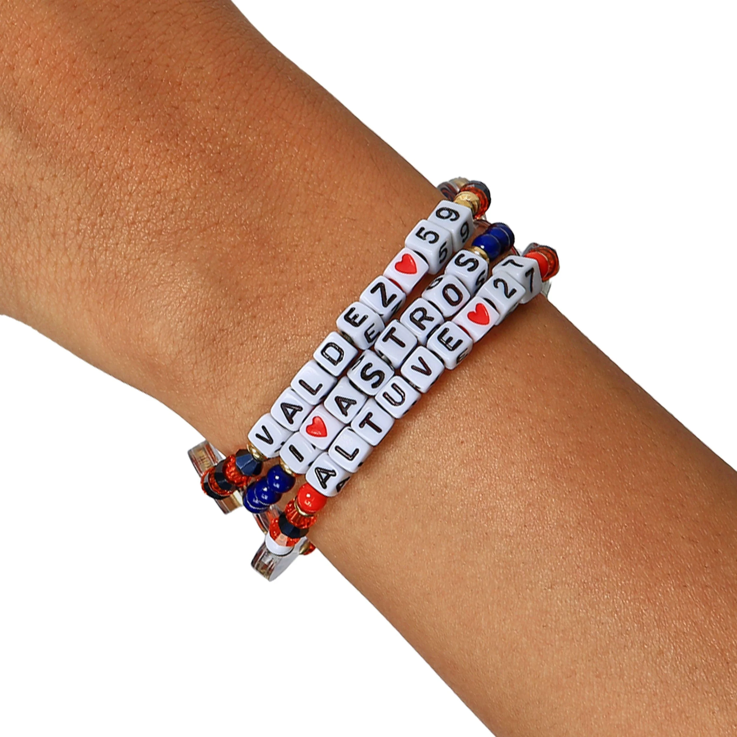 Houston Astros MLB Jose Altuve & Framber Valdez 3 Pack Player Friendship Bracelet - Image 4