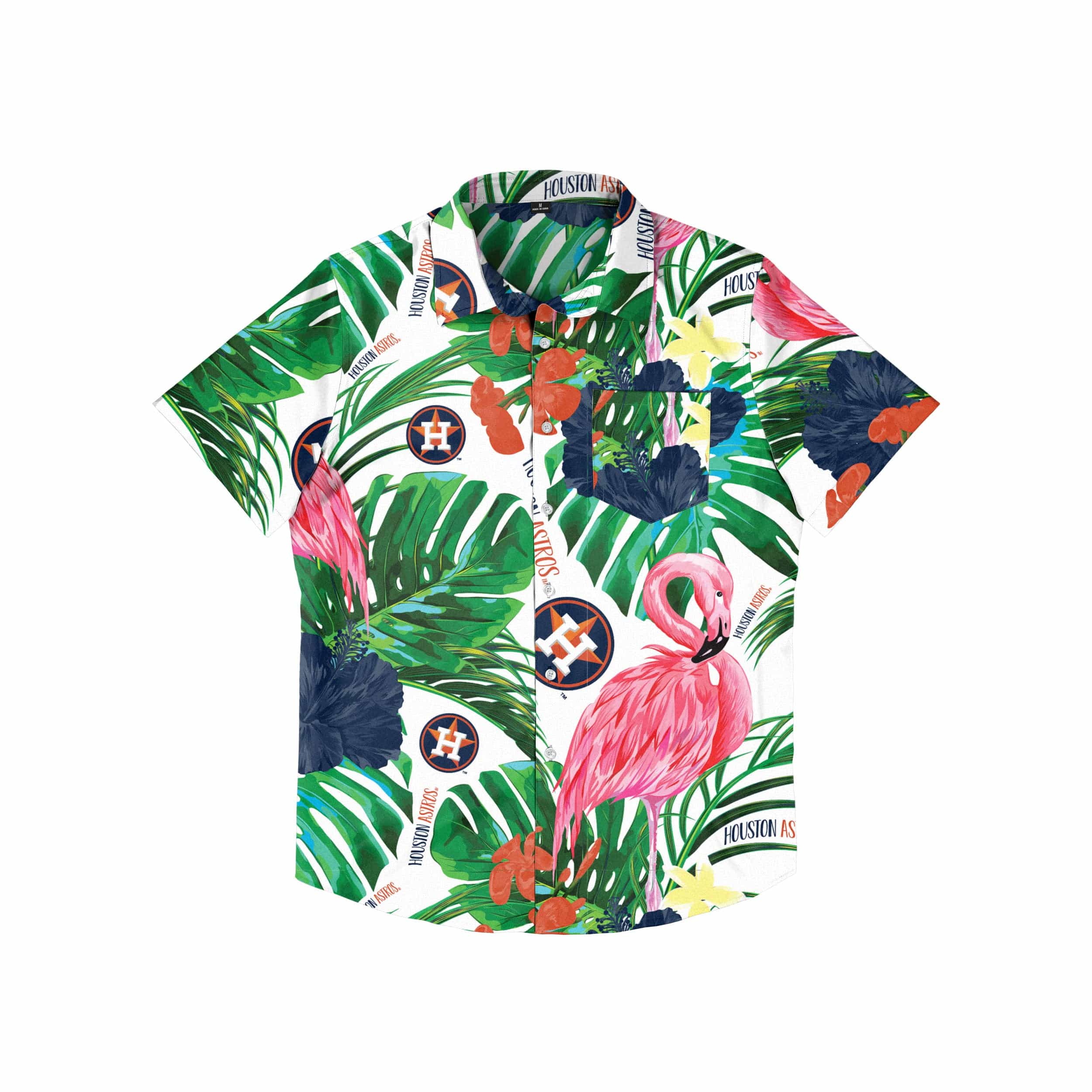 Houston Astros MLB Mens Flamingo Button Up Shirt
