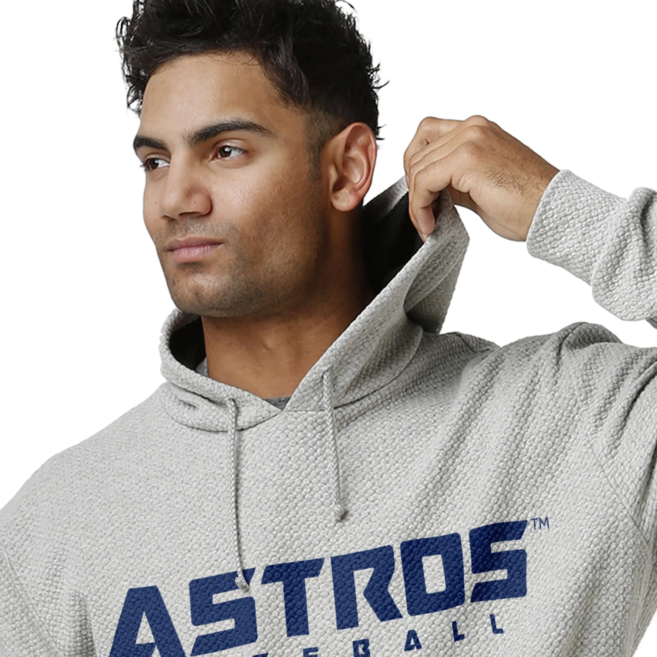 Houston Astros MLB Mens Gray Woven Hoodie - Image 3