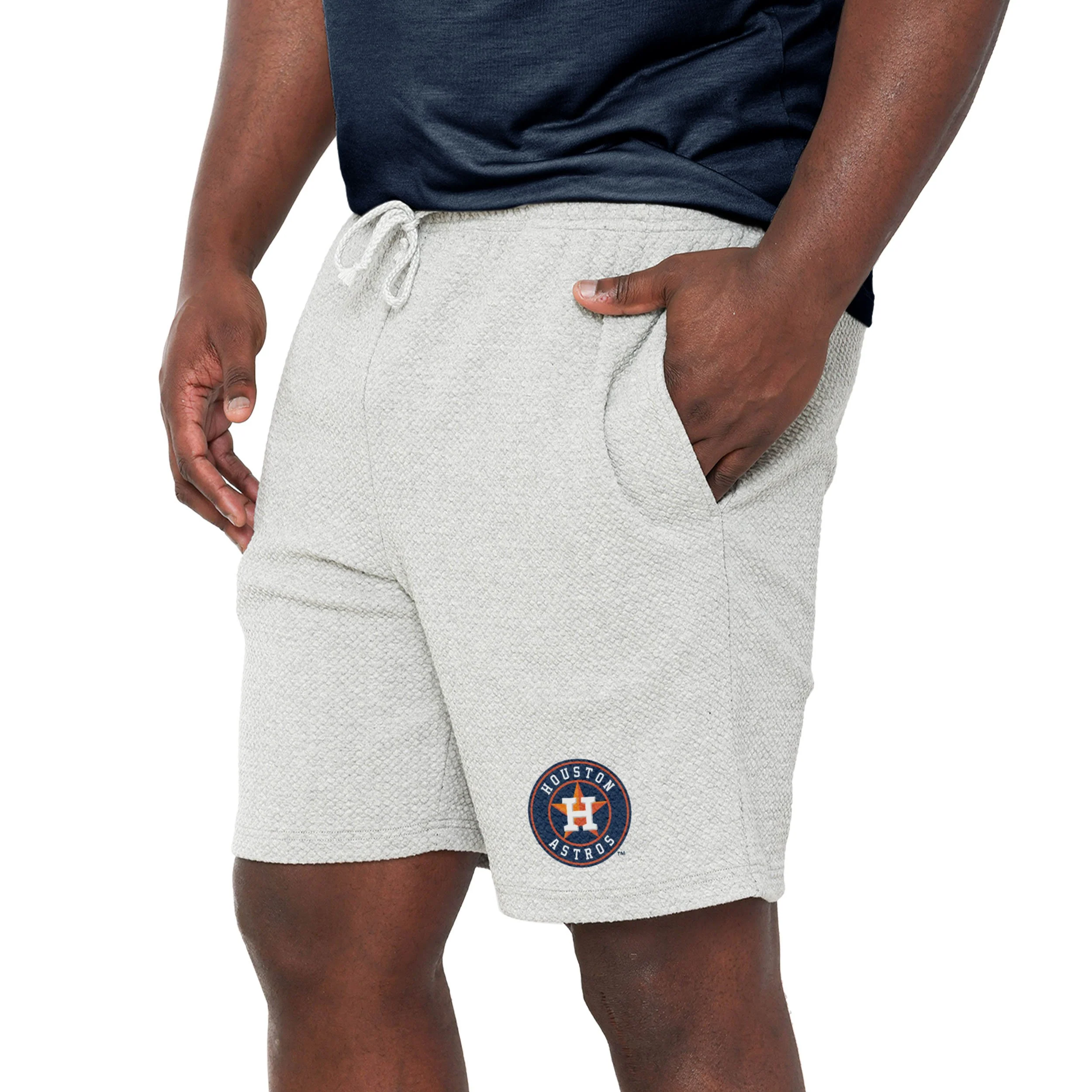Houston Astros MLB Mens Gray Woven Shorts - Image 3