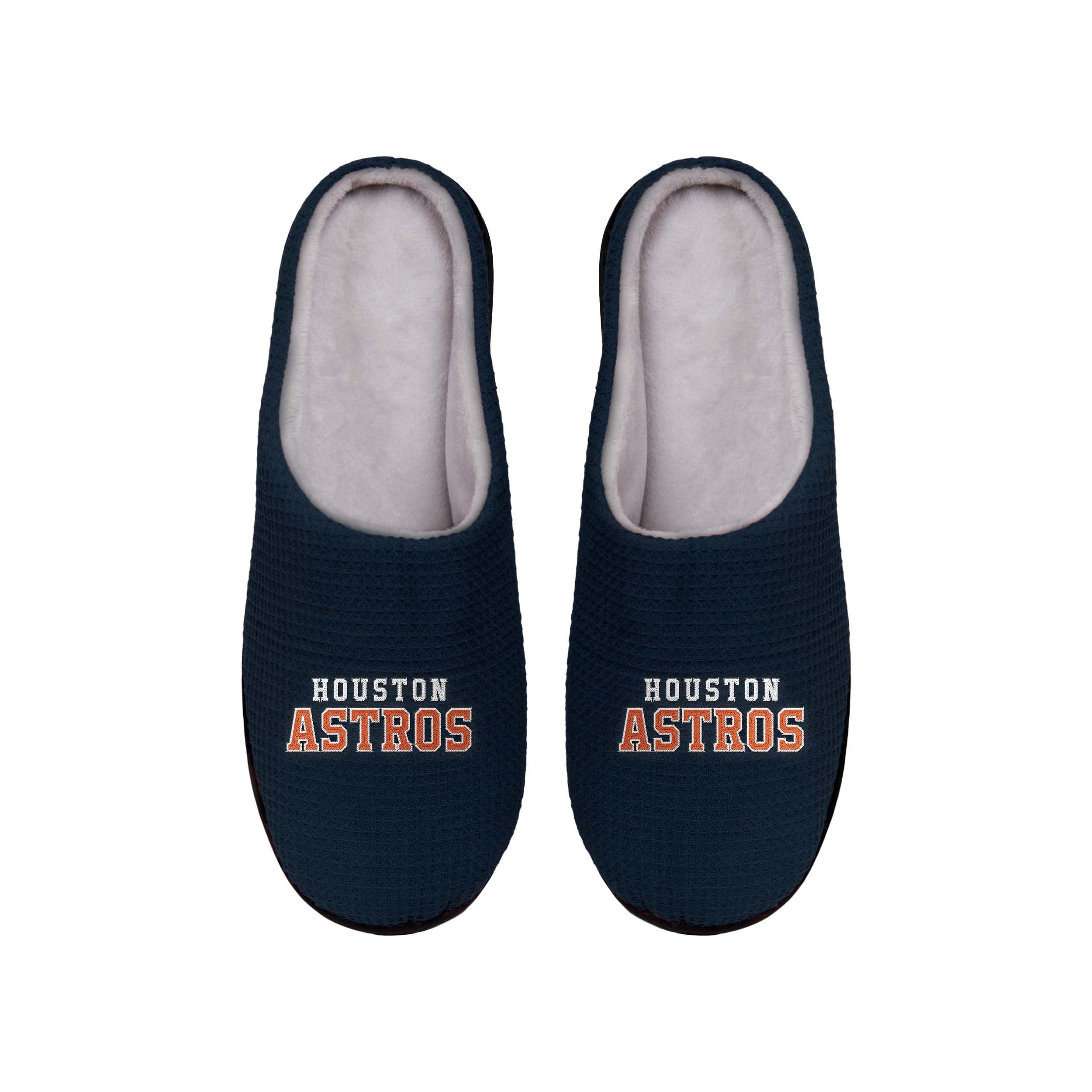 Houston Astros MLB Mens Memory Foam Slide Slippers - Image 2
