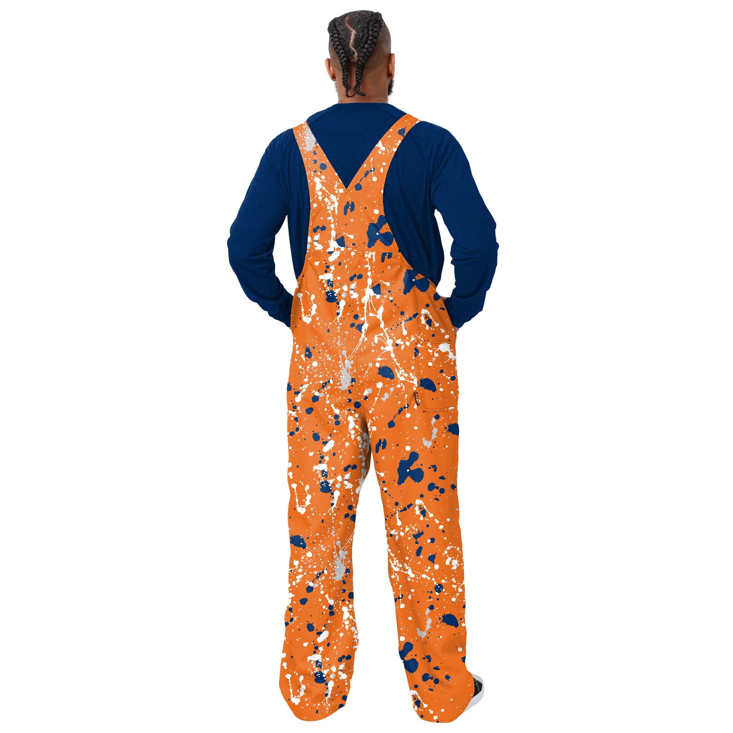 Houston Astros MLB Mens Paint Splatter Bib Overalls - Image 2