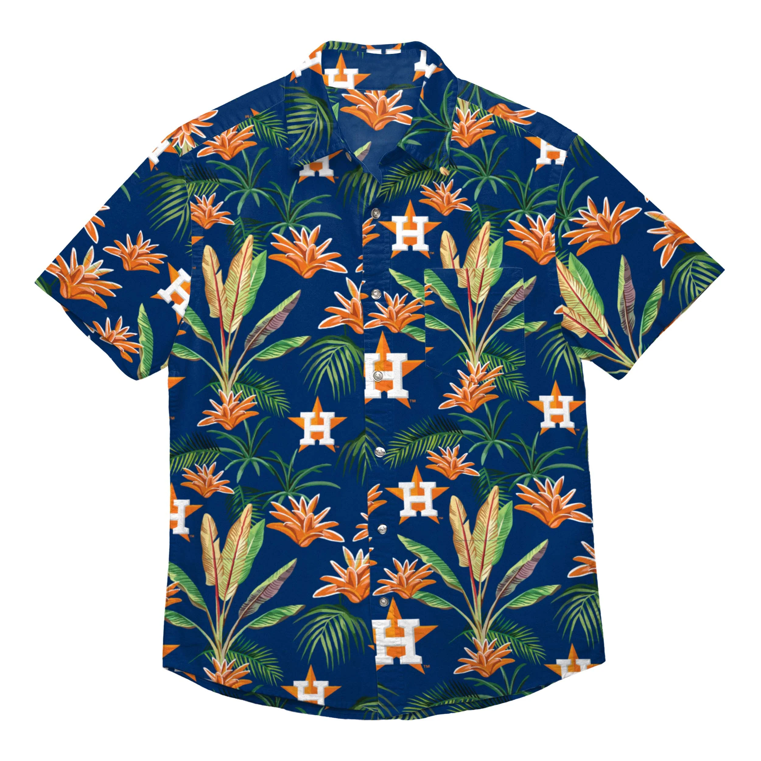 Houston Astros MLB Mens Victory Vacay Button Up Shirt