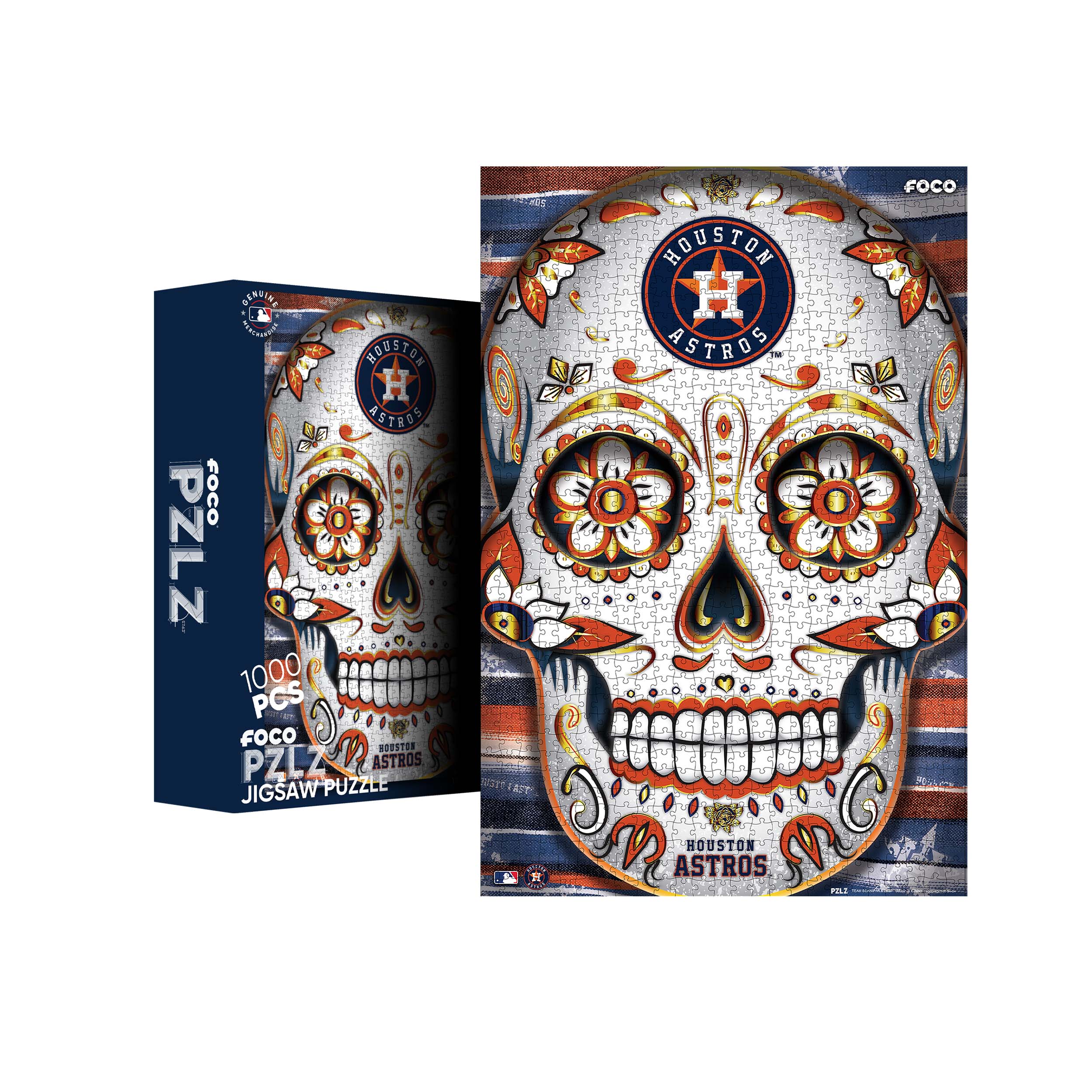 Houston Astros MLB Sugar Skull 1000 Piece Jigsaw Puzzle PZLZ