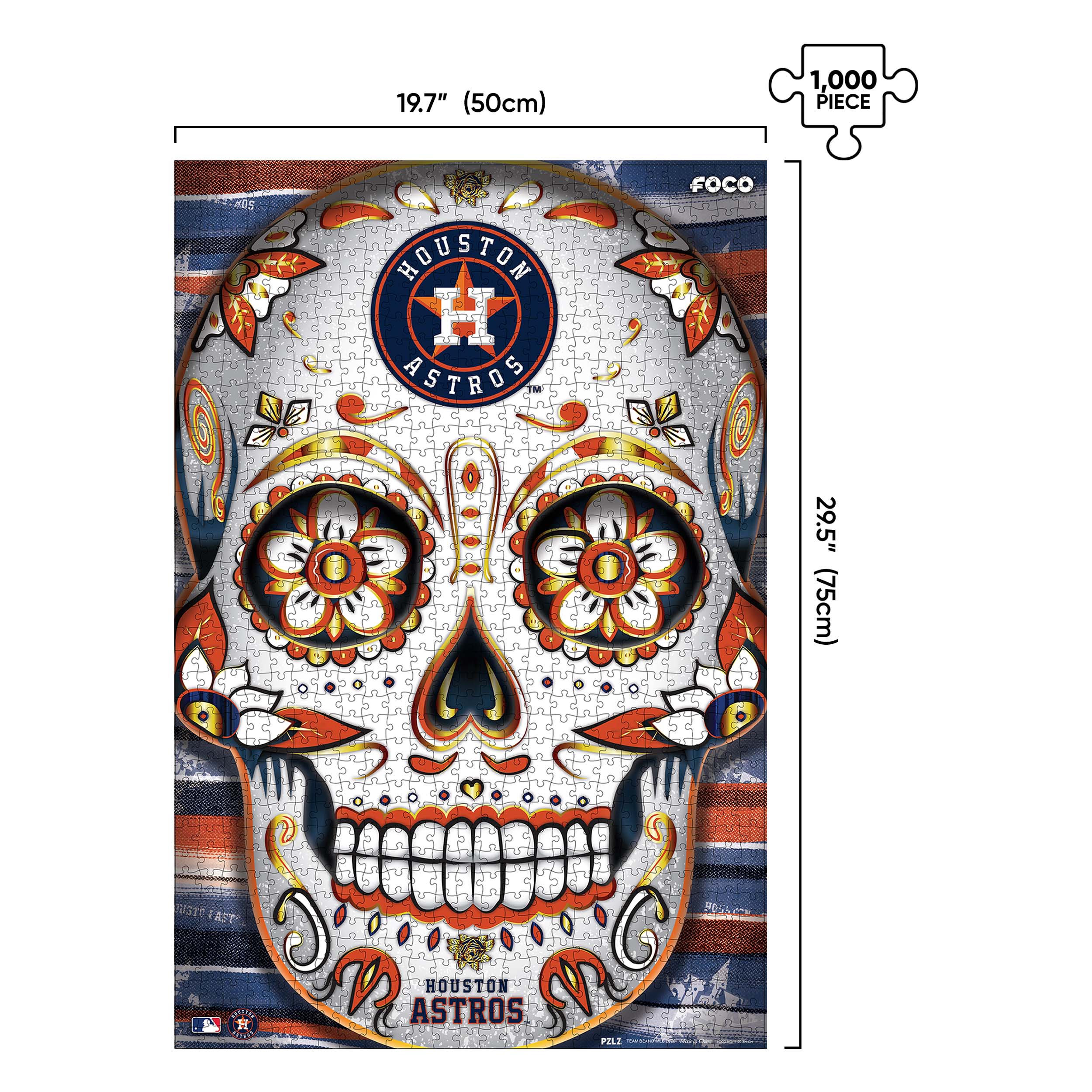 Houston Astros MLB Sugar Skull 1000 Piece Jigsaw Puzzle PZLZ - Image 2