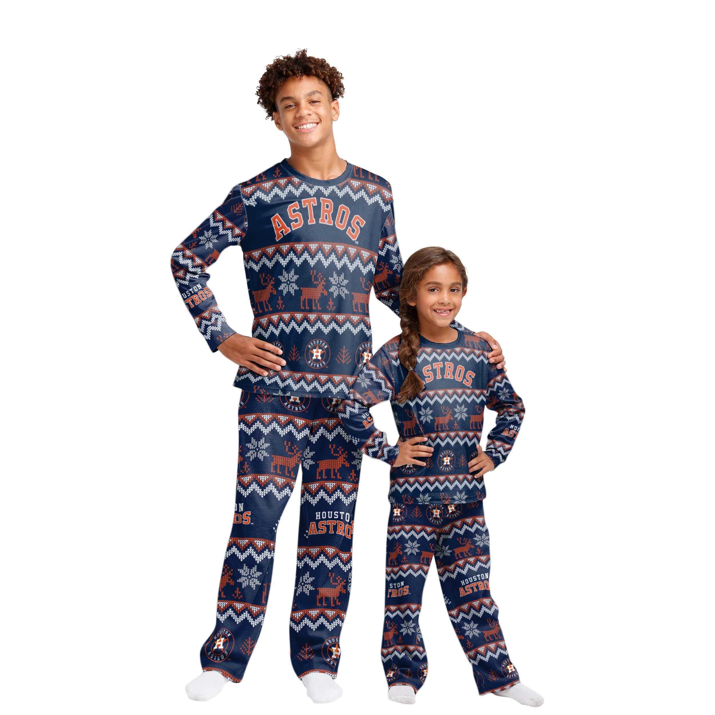 Houston Astros MLB Ugly Pattern Family Holiday Pajamas - Image 4