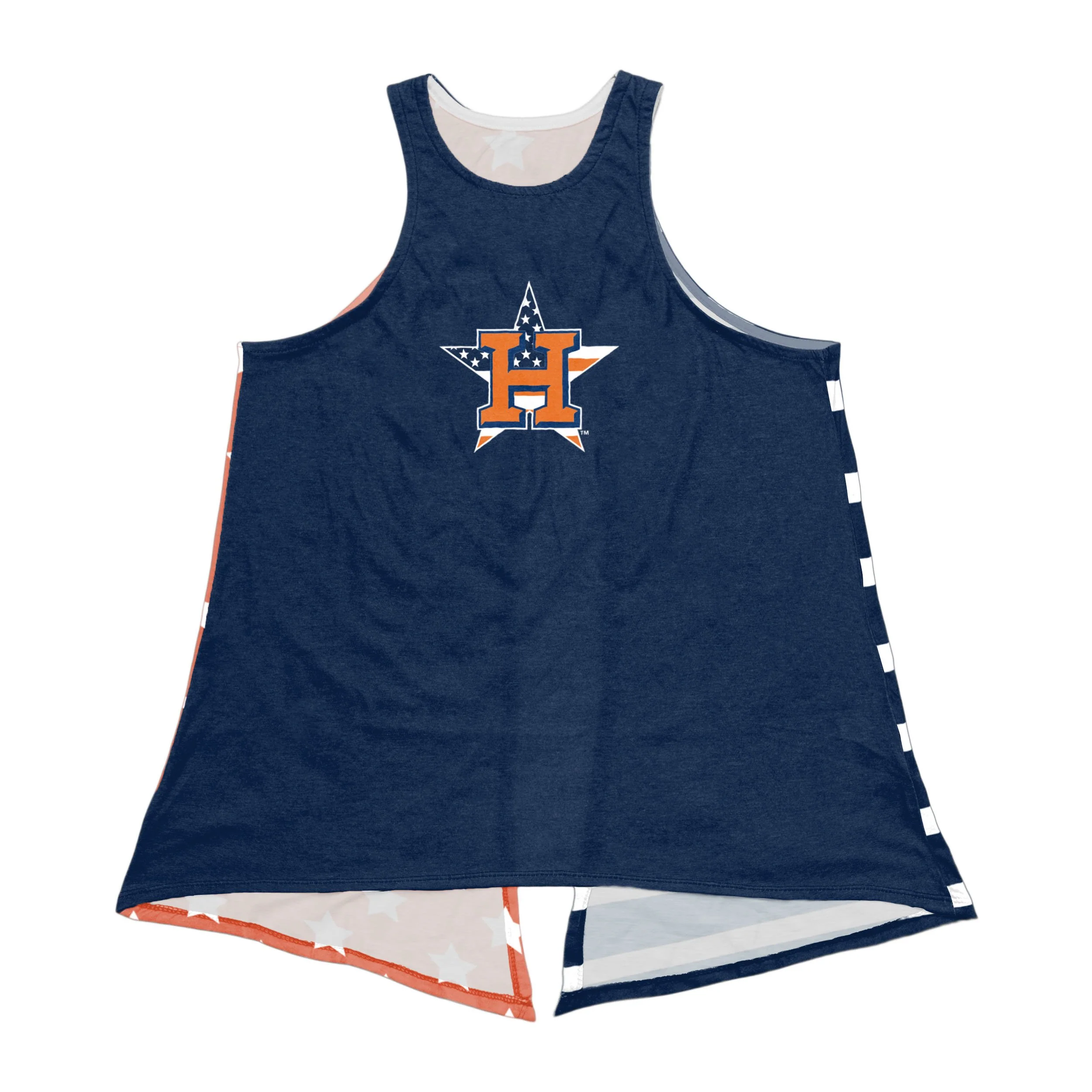 Houston Astros MLB Womens Americana Tie-Breaker Sleeveless Top - Image 3