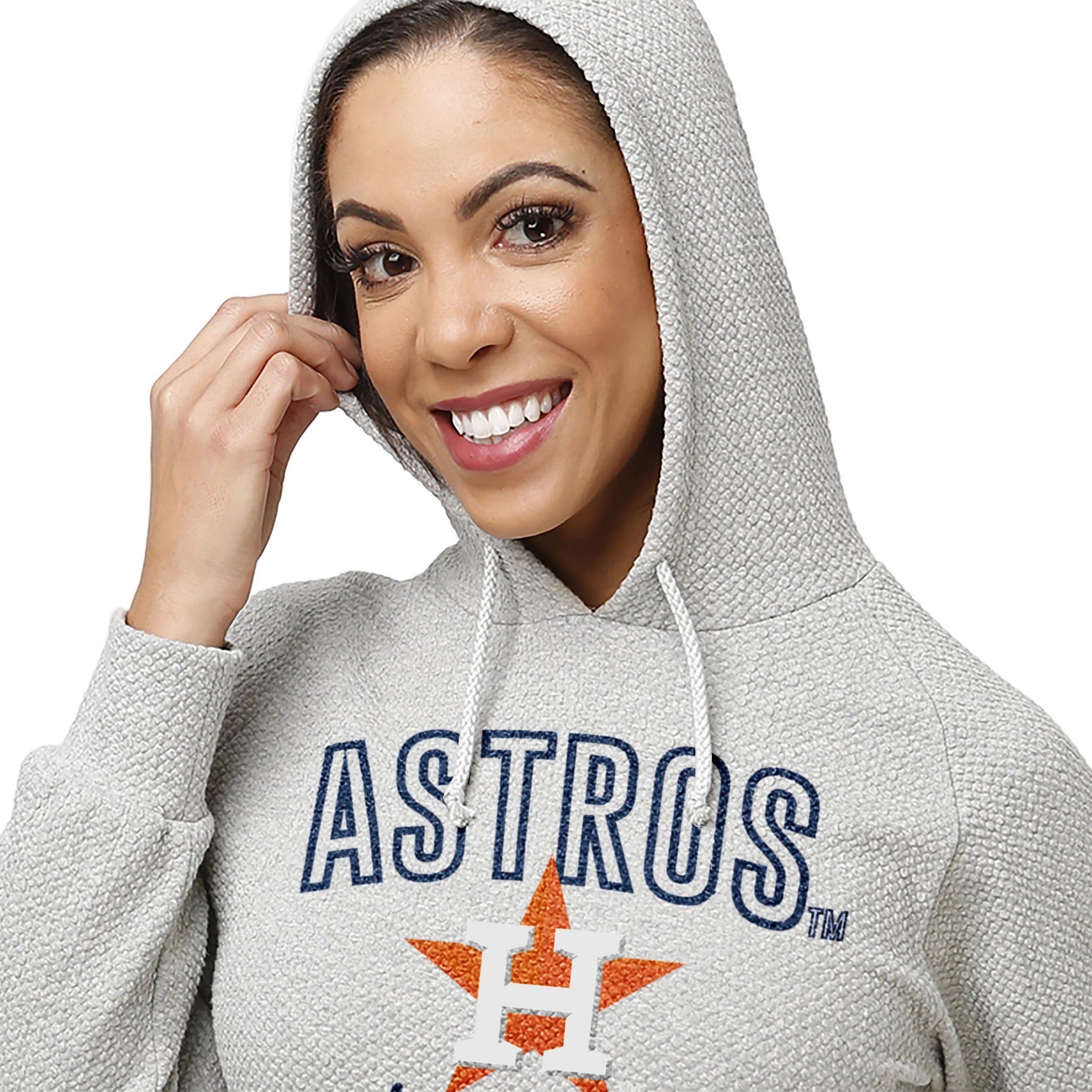Houston Astros MLB Womens Gray Woven Hoodie - Image 5