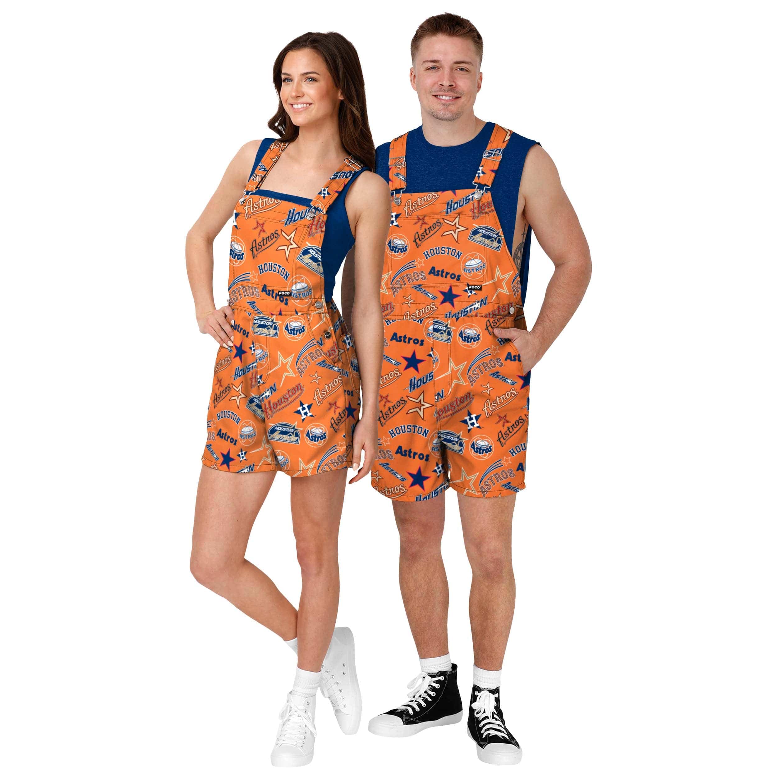 Houston Astros MLB Womens Historic Print Bib Shortalls - Image 3