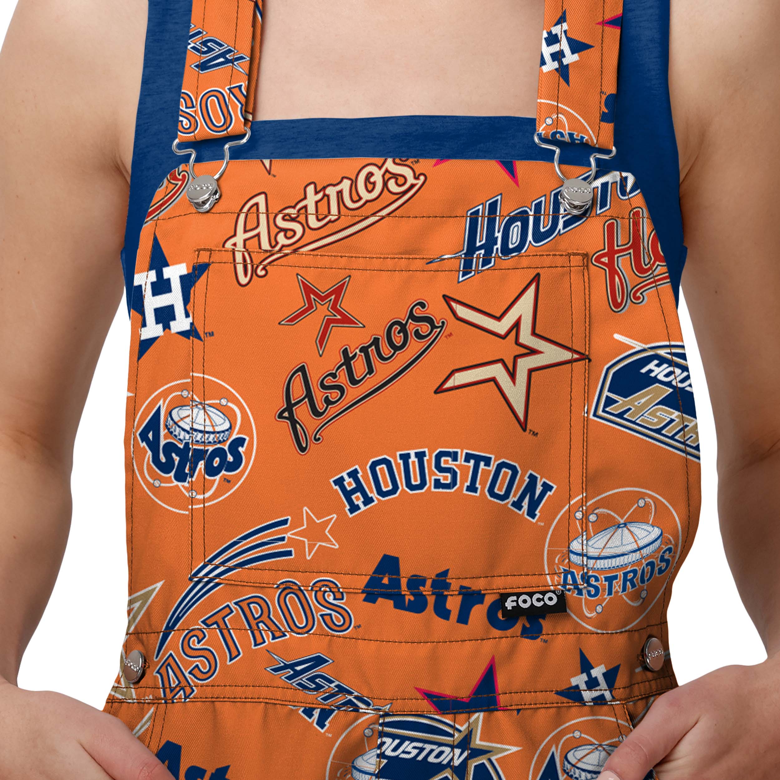 Houston Astros MLB Womens Historic Print Bib Shortalls - Image 4