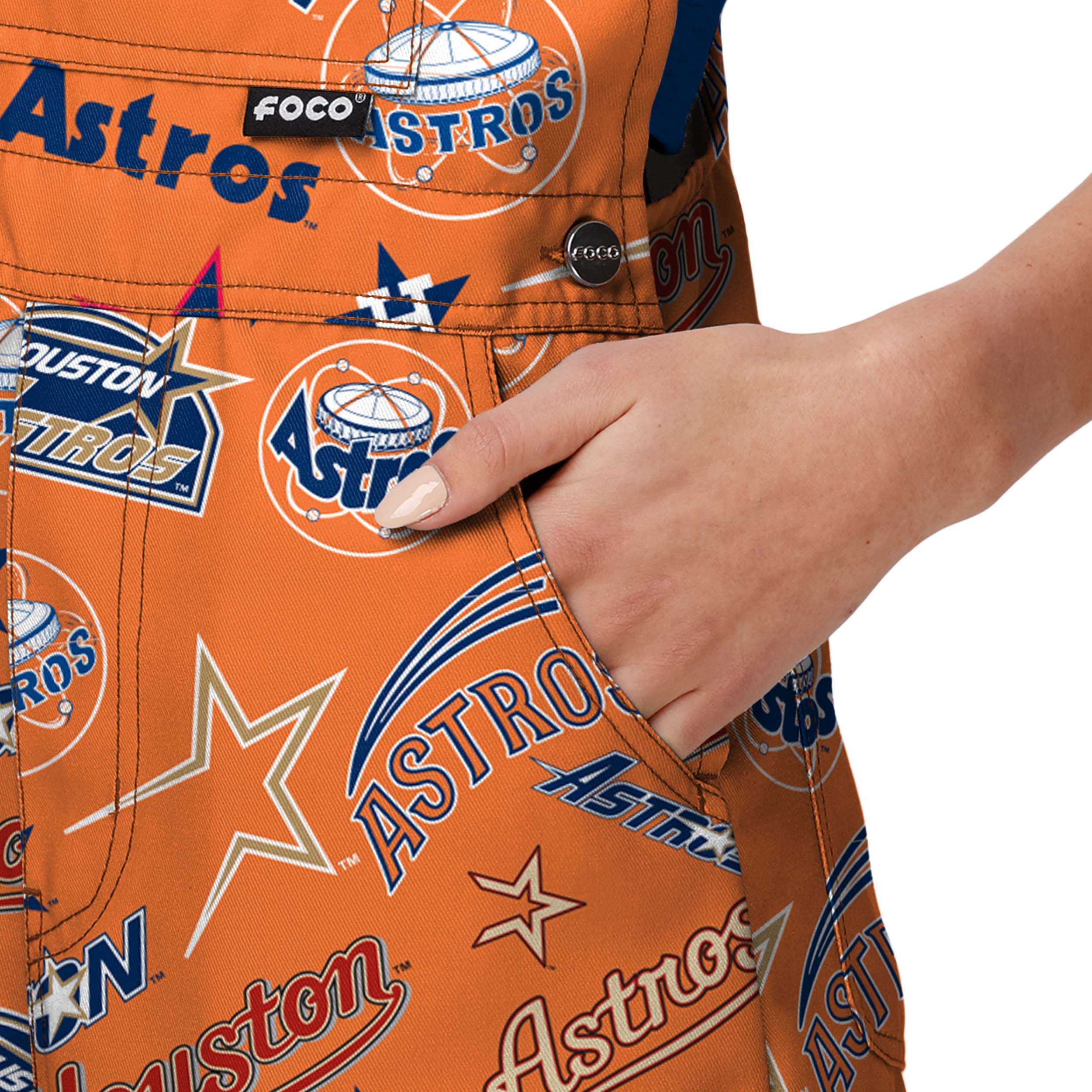 Houston Astros MLB Womens Historic Print Bib Shortalls - Image 5