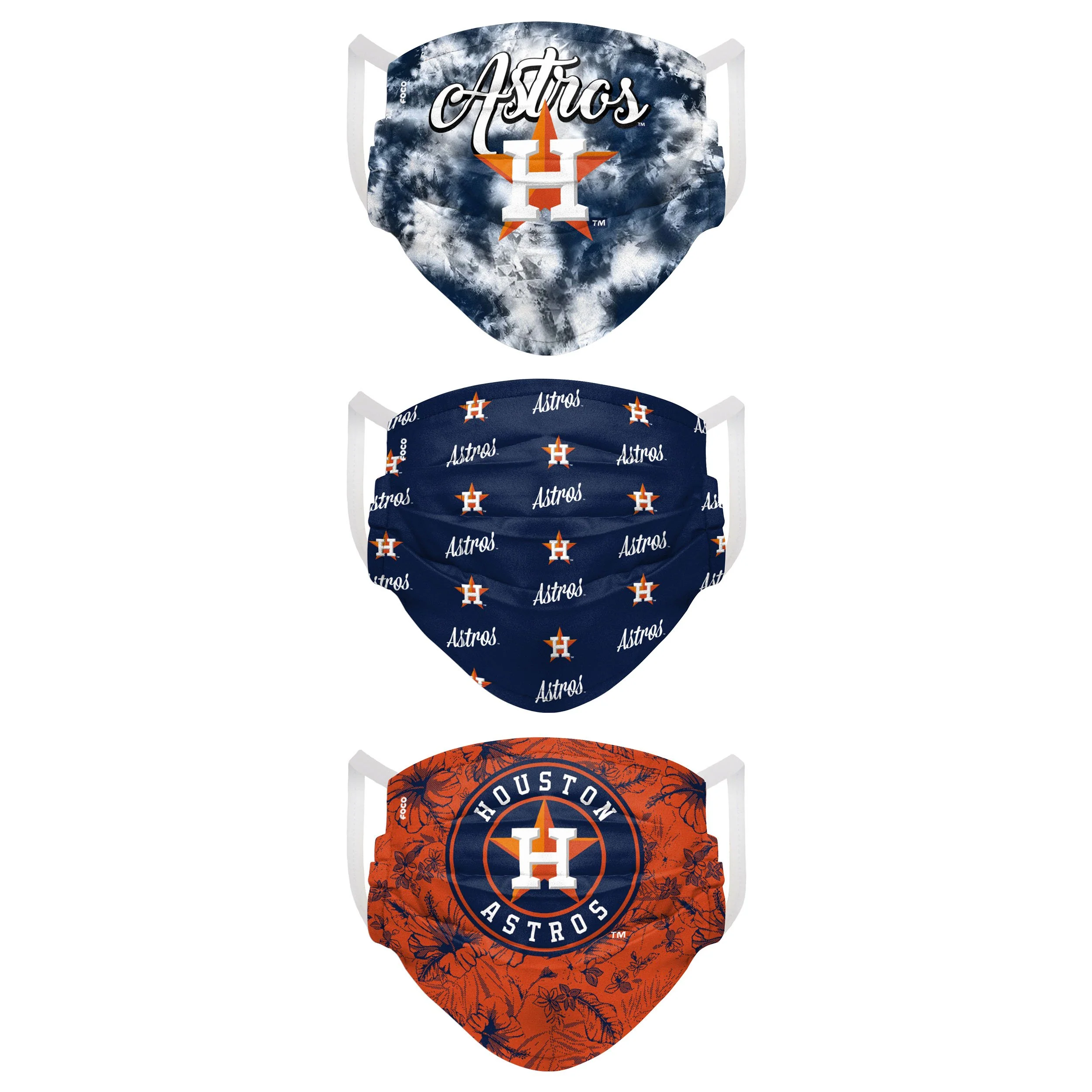 Houston Astros MLB Womens Matchday 3 Pack Face Cover - Image 2