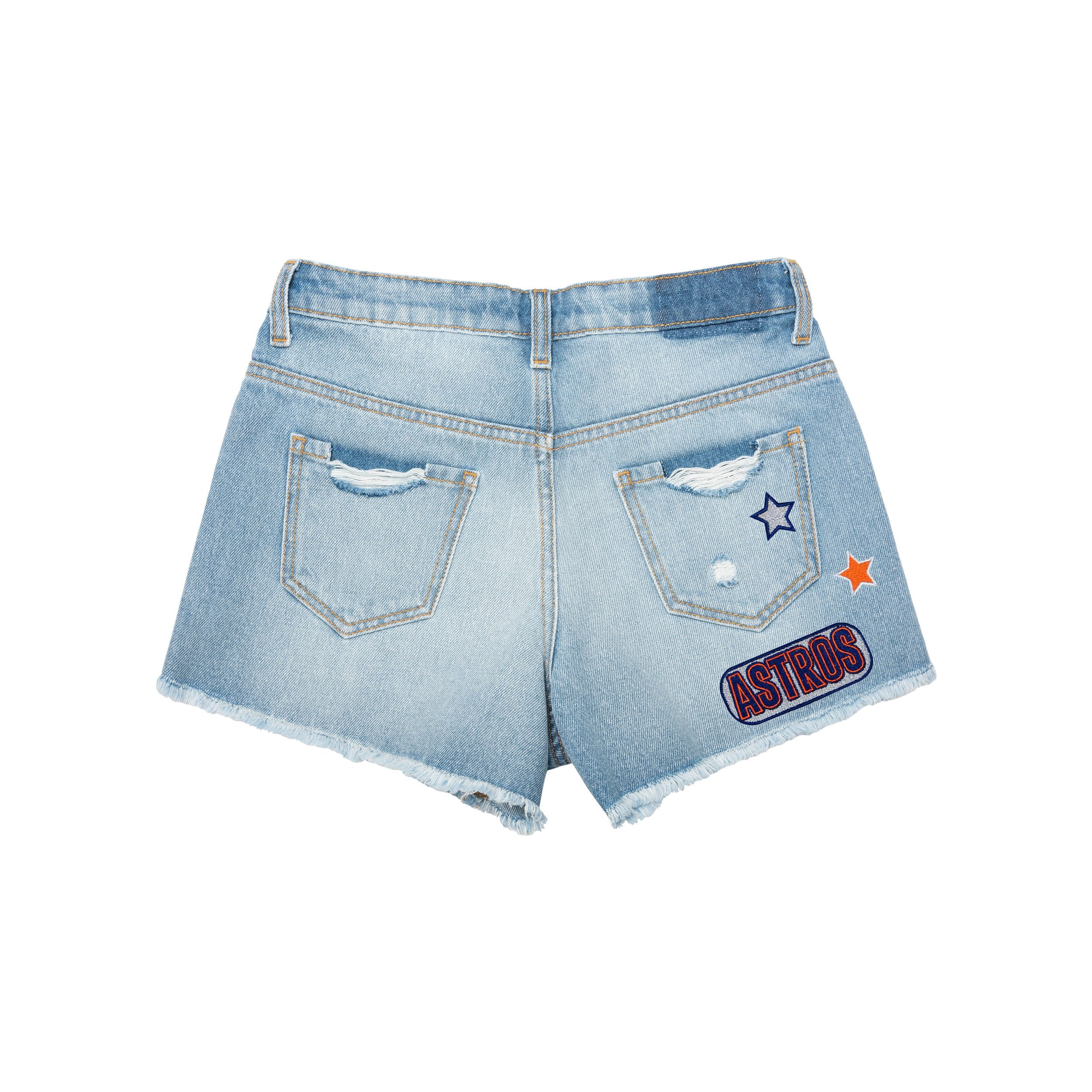 Houston Astros MLB Womens Team Logo Denim Shorts - Image 4