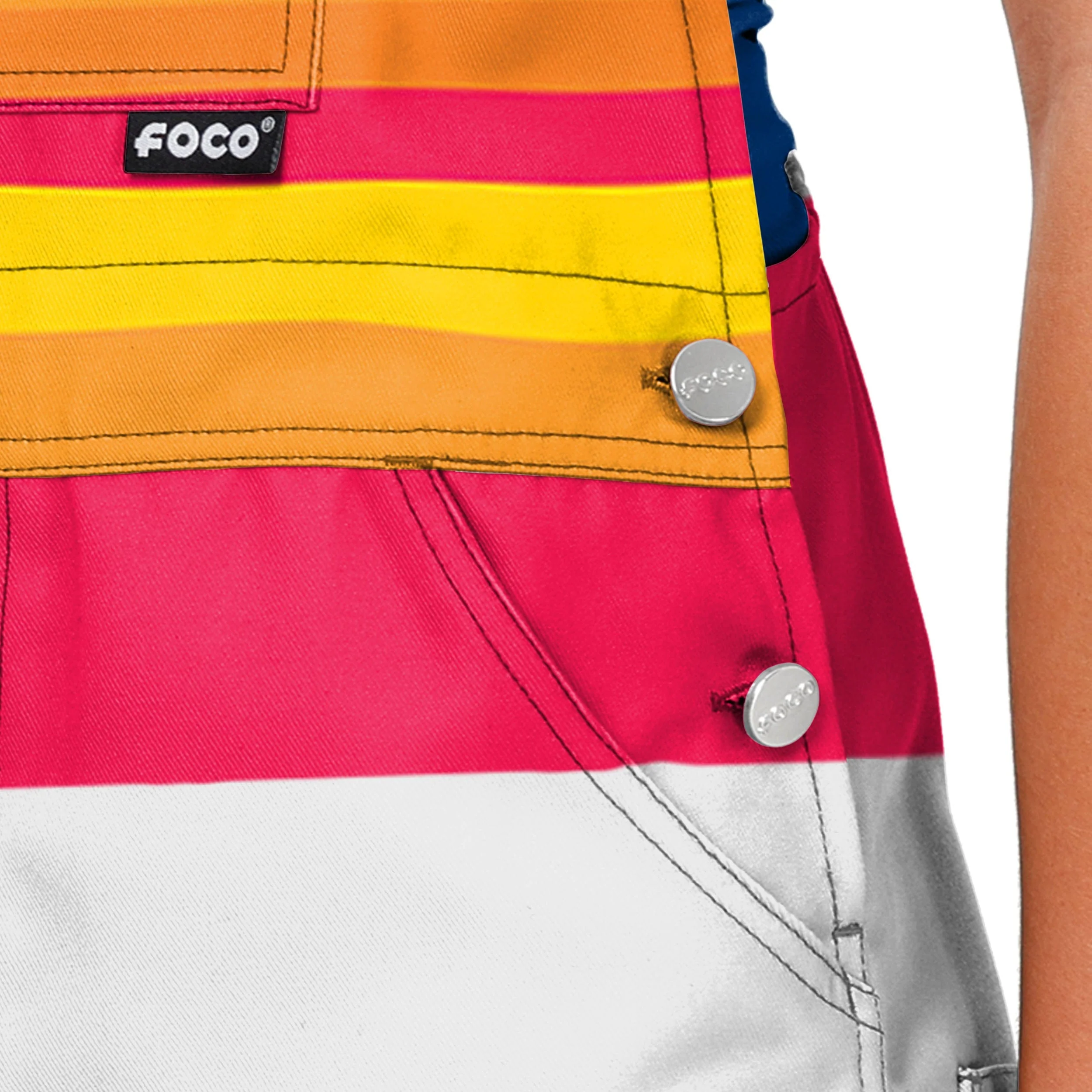 Houston Astros MLB Womens Throwback Stripe Thematic Bib Overalls - Image 5