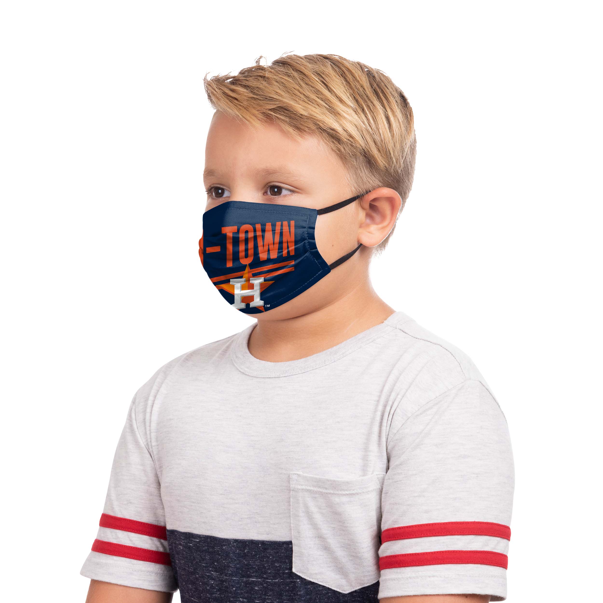 Houston Astros MLB Youth Rising Stars Adjustable 5 Pack Face Cover - Image 3