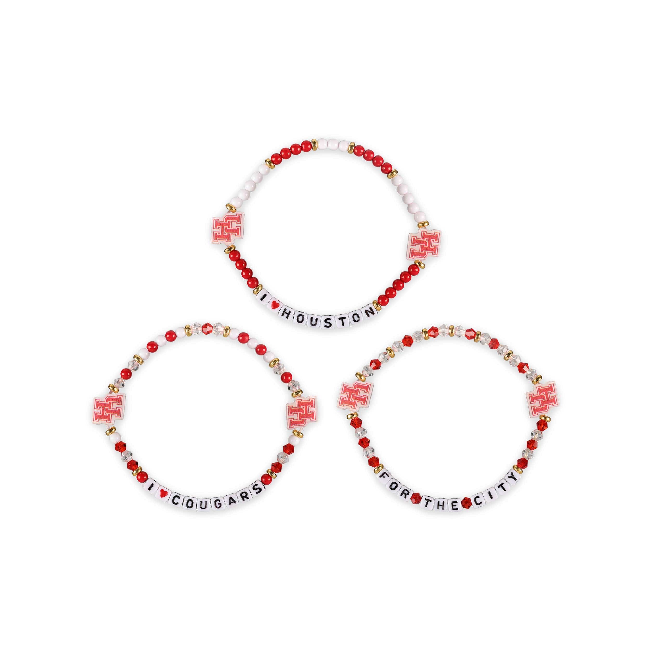 Houston Cougars NCAA 3 Pack Friendship Bracelet - Image 3