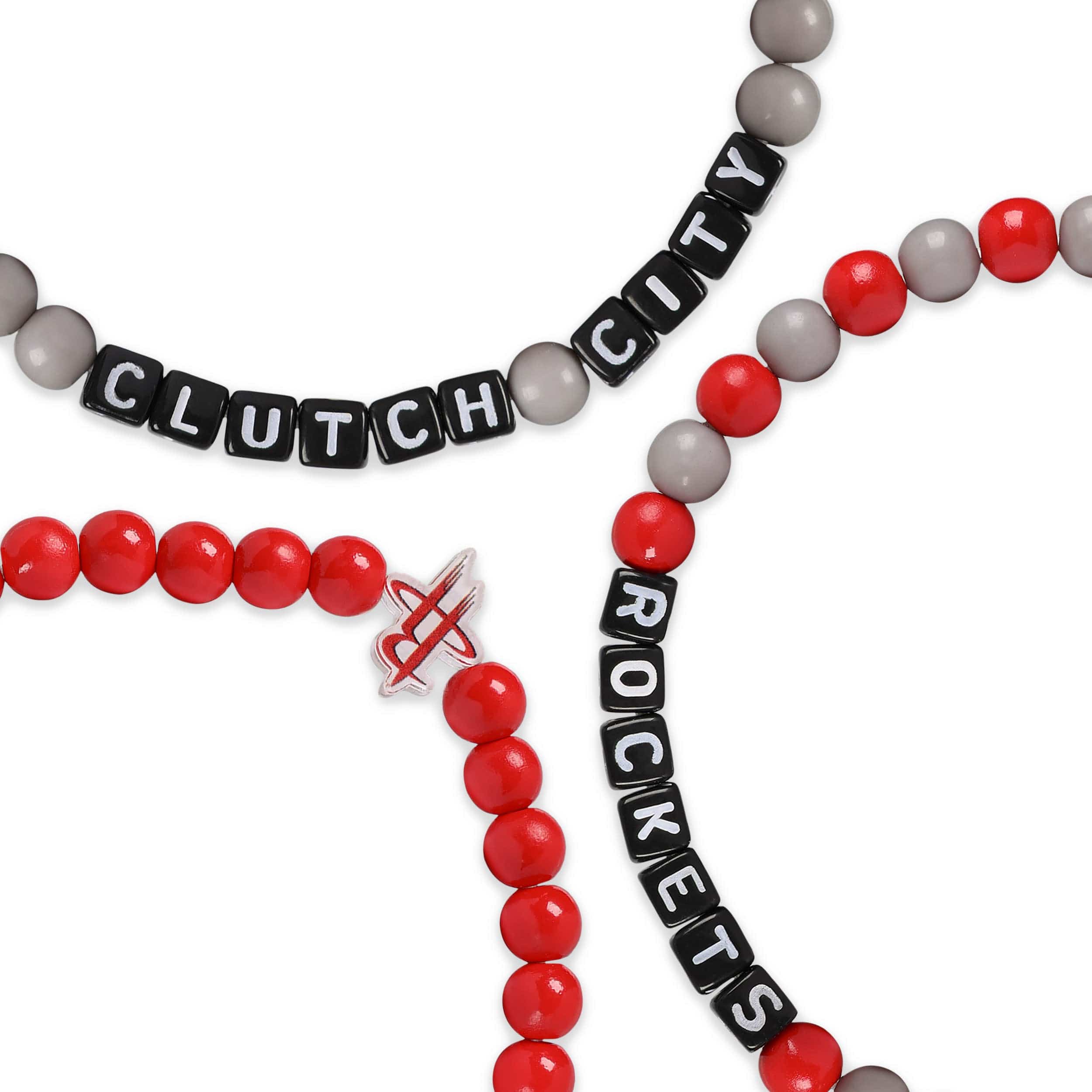 Houston Rockets NBA 3 Pack Beaded Friendship Bracelet - Image 2