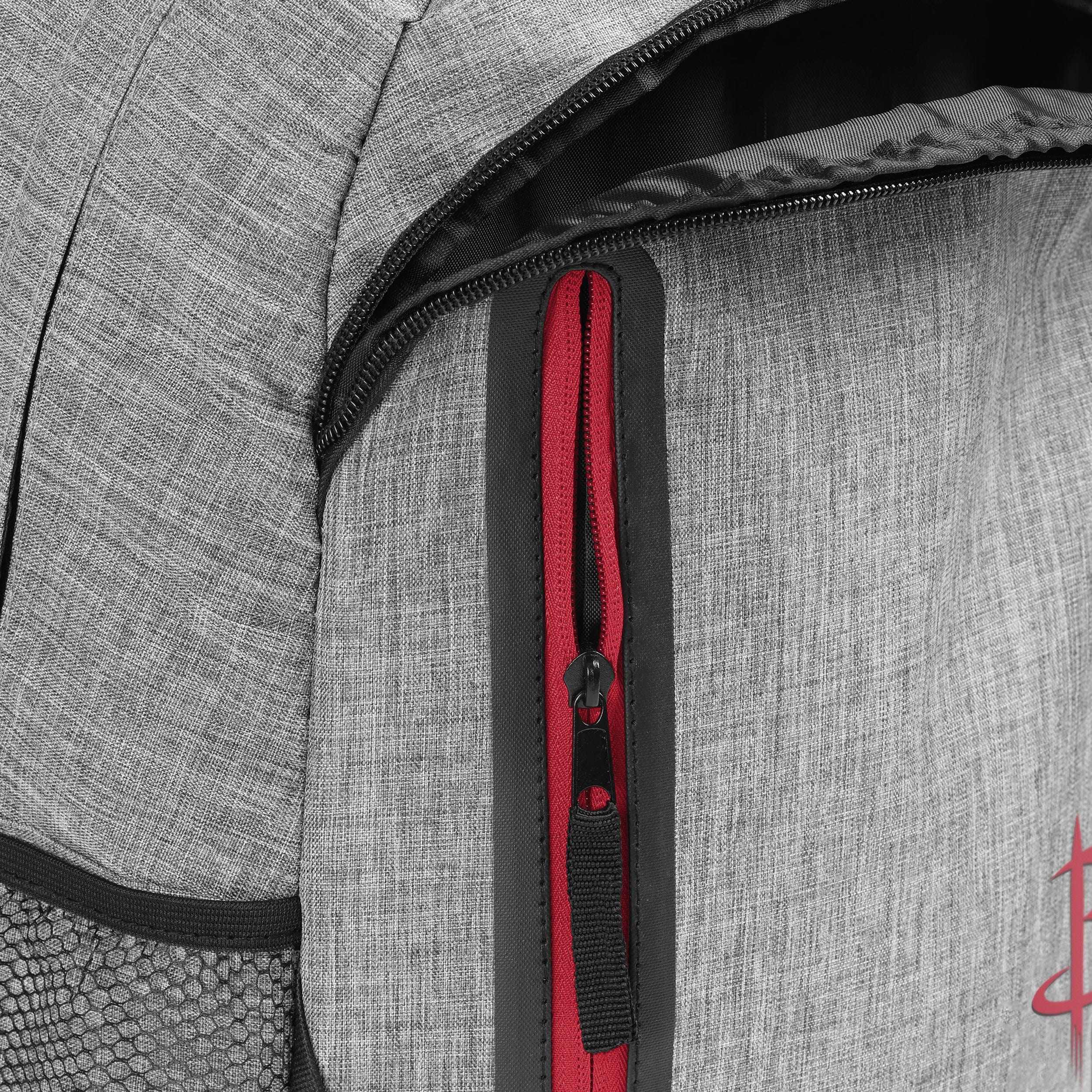 Houston Rockets NBA Heather Grey Bold Color Backpack - Image 6