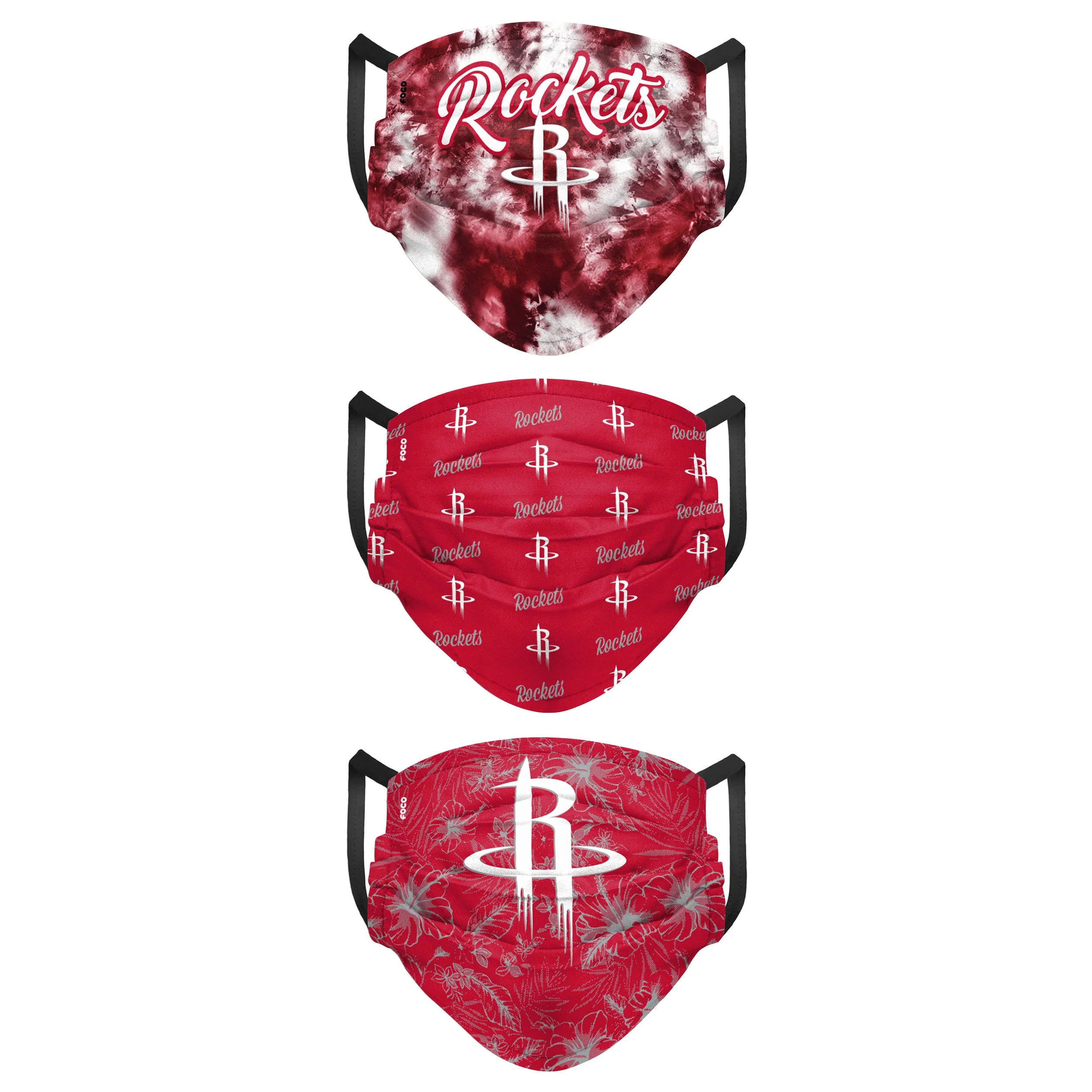 Houston Rockets NBA Womens Matchday 3 Pack Face Cover - Image 2