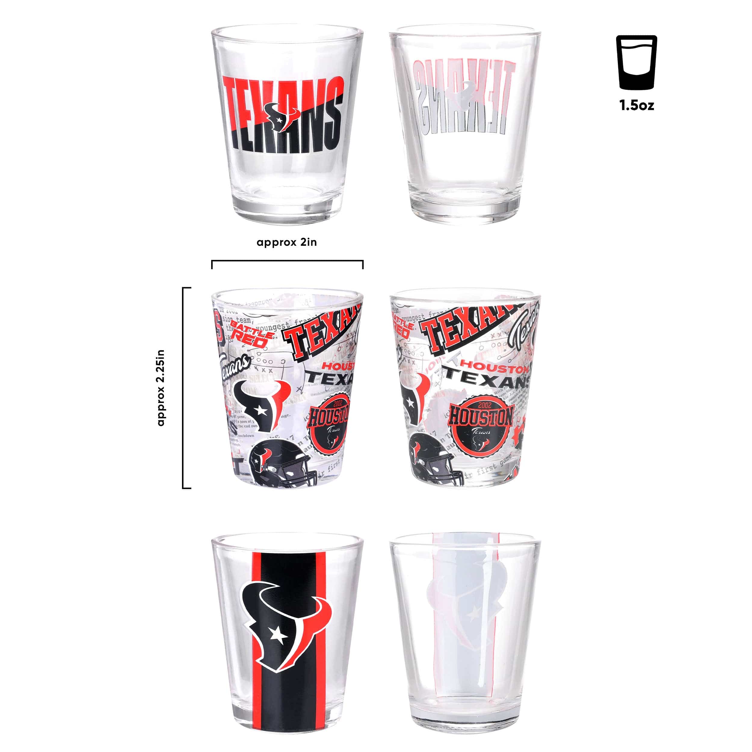 Houston Texans NFL 3 Pack Shot Glass - Image 3